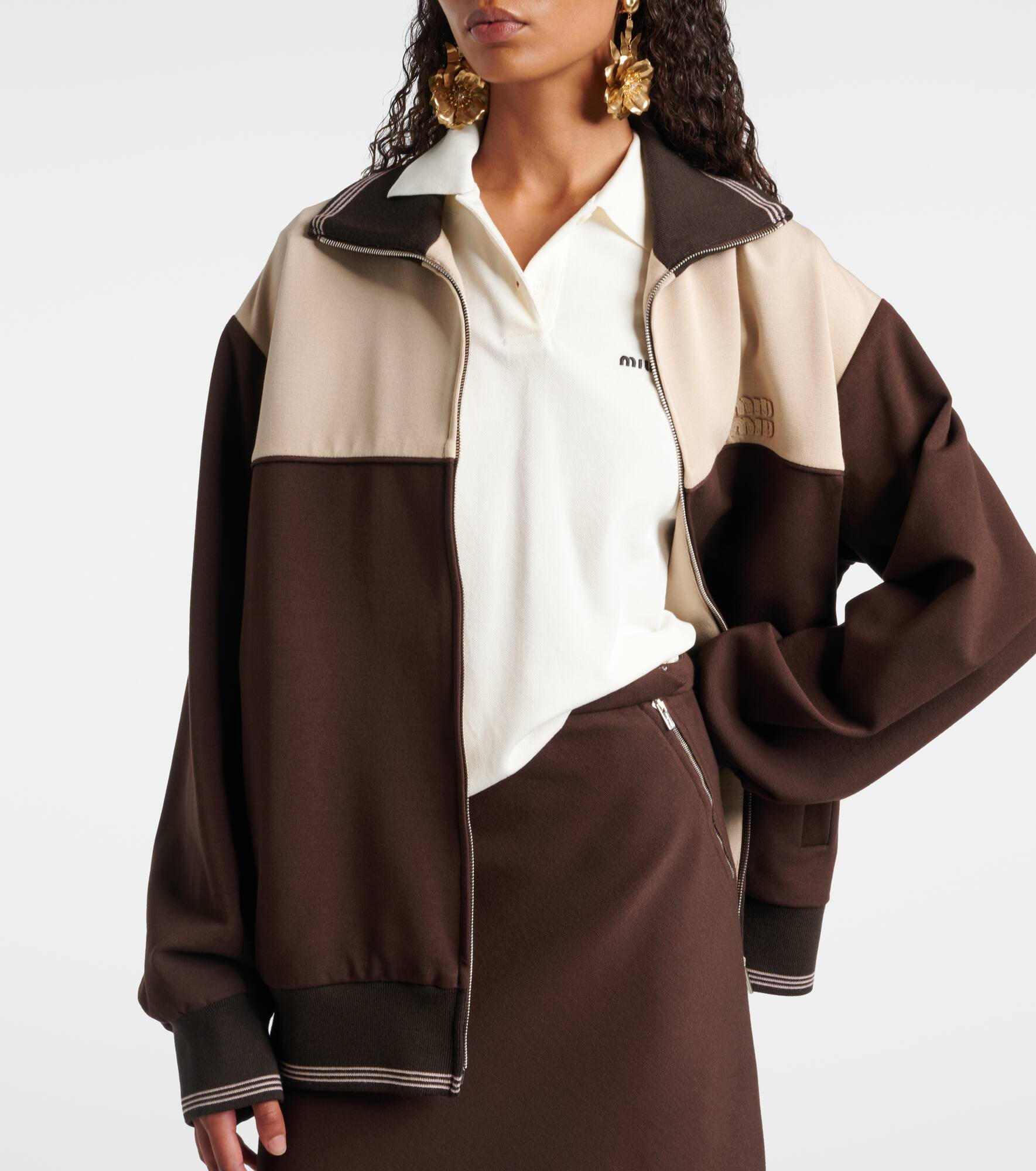 Colorblocked zip-up sweatshirt - 6