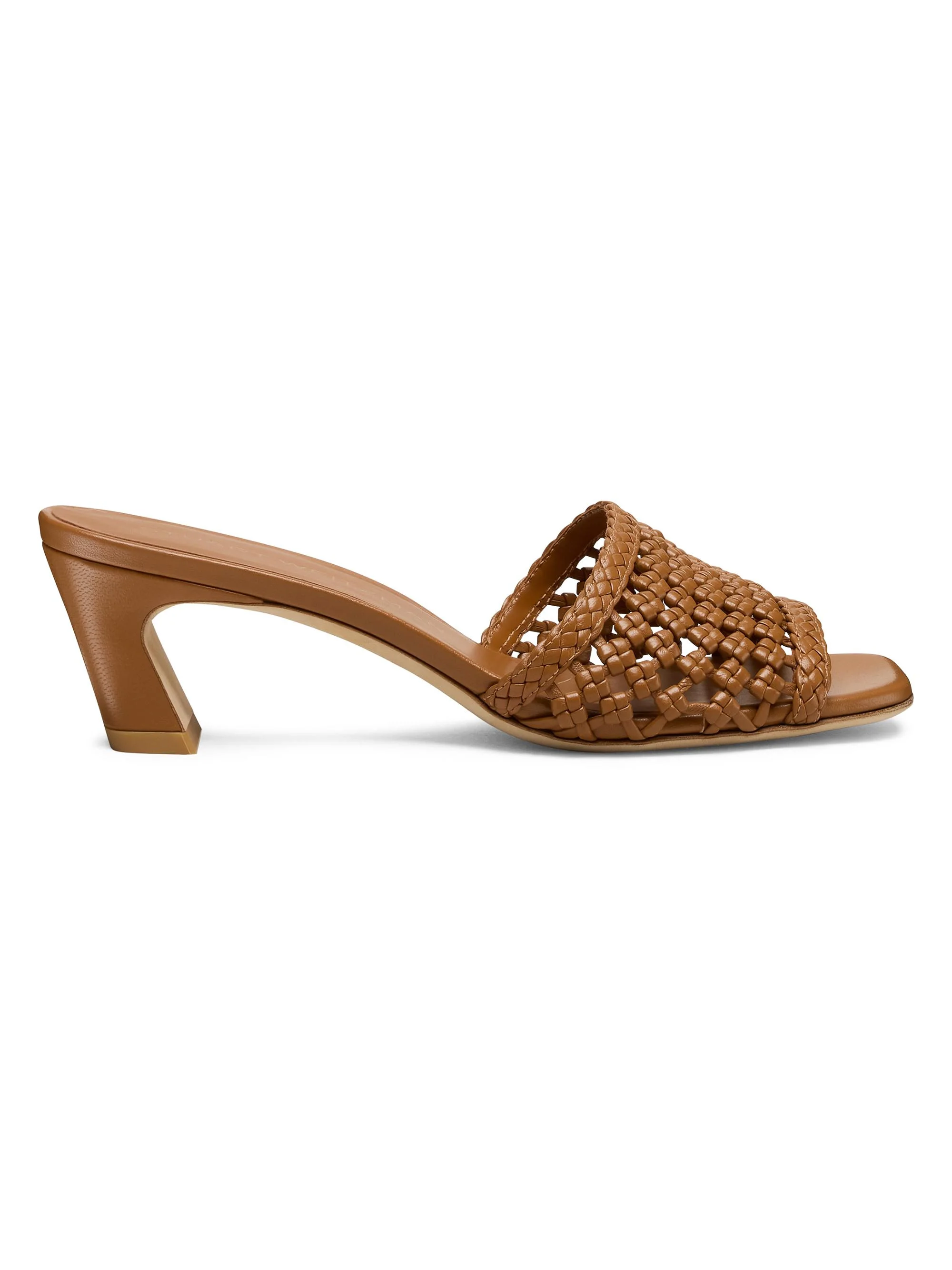 Women's Marina 50MM Woven-Leather Block-Heel Sandals - Boho Tan - 1