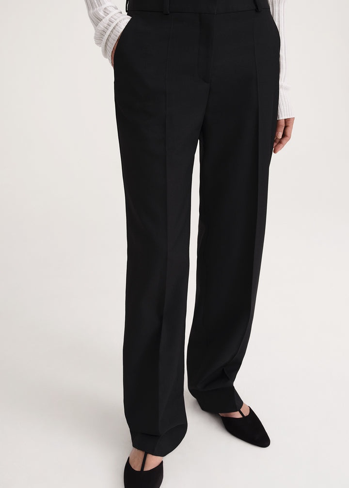 Mid-waist straight trousers black - 5