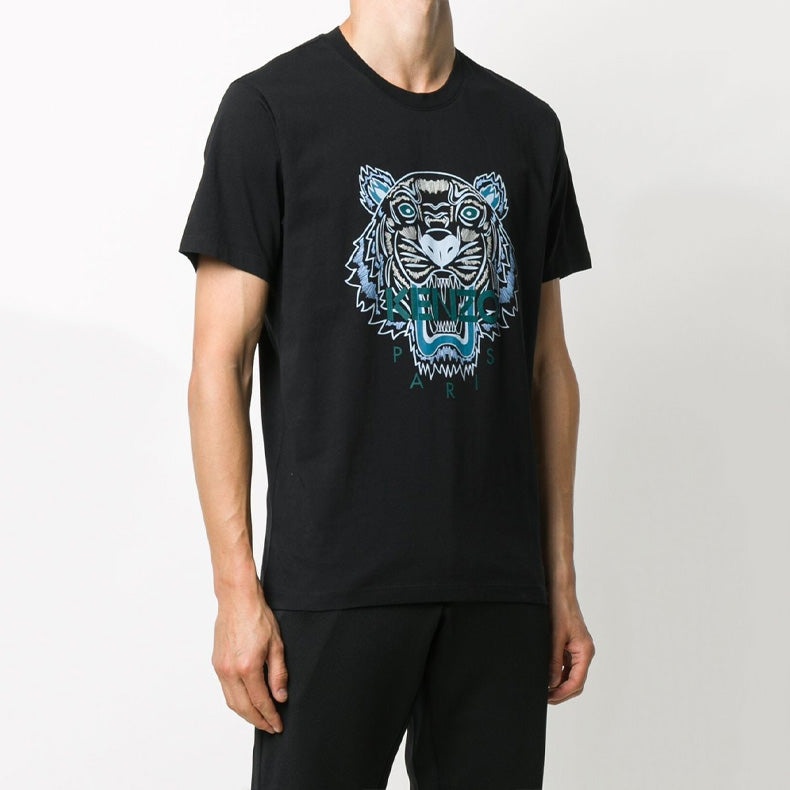 Men's KENZO Tiger Printing Short Sleeve Black FA65TS0204YA-99 - 3