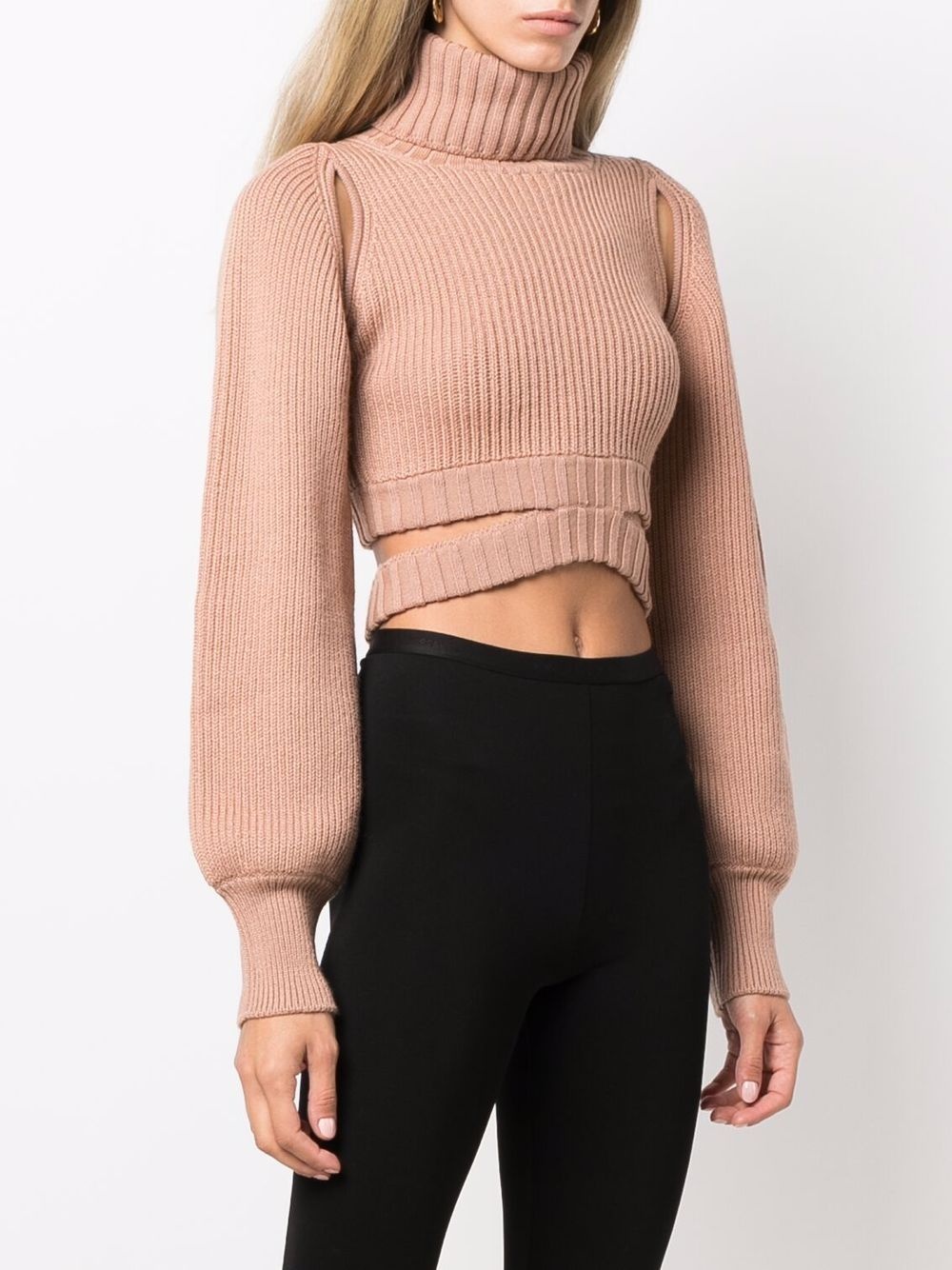 ribbed-knit roll-neck jumper - 3