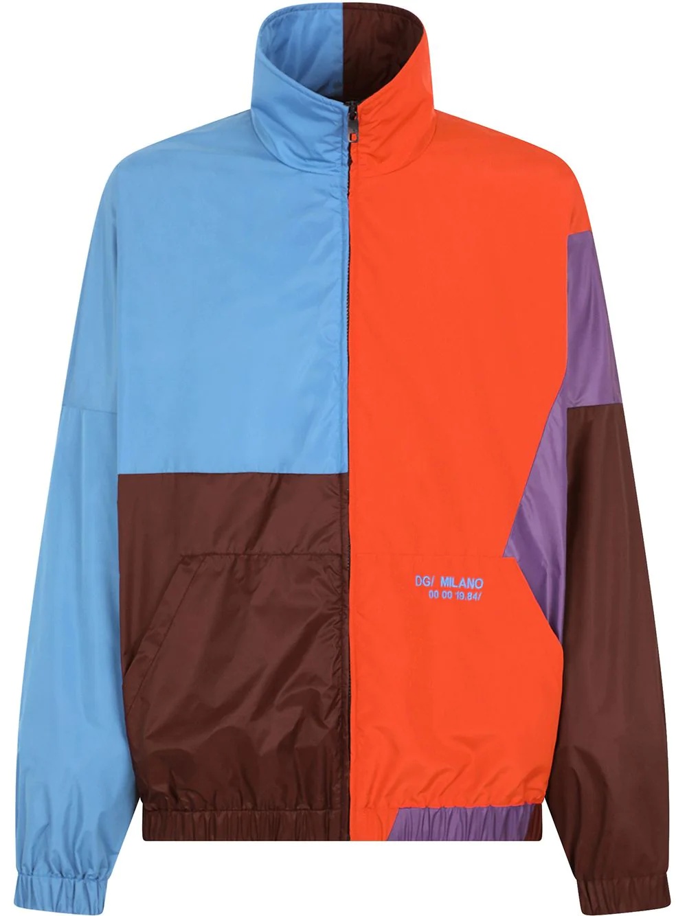 high-neck colour-block jacket - 1