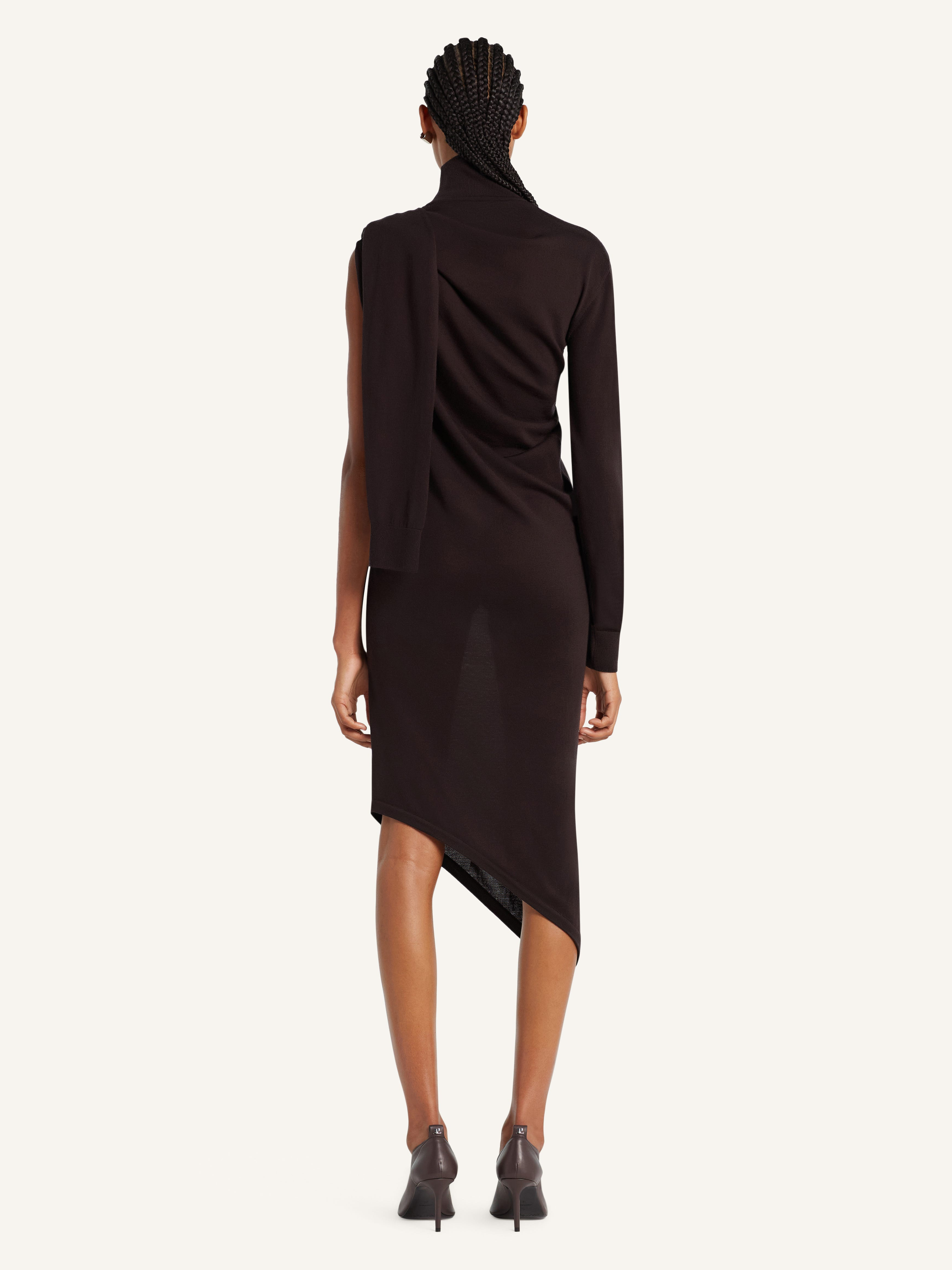 OFF-SHOULDER WOOL DRESS - 4