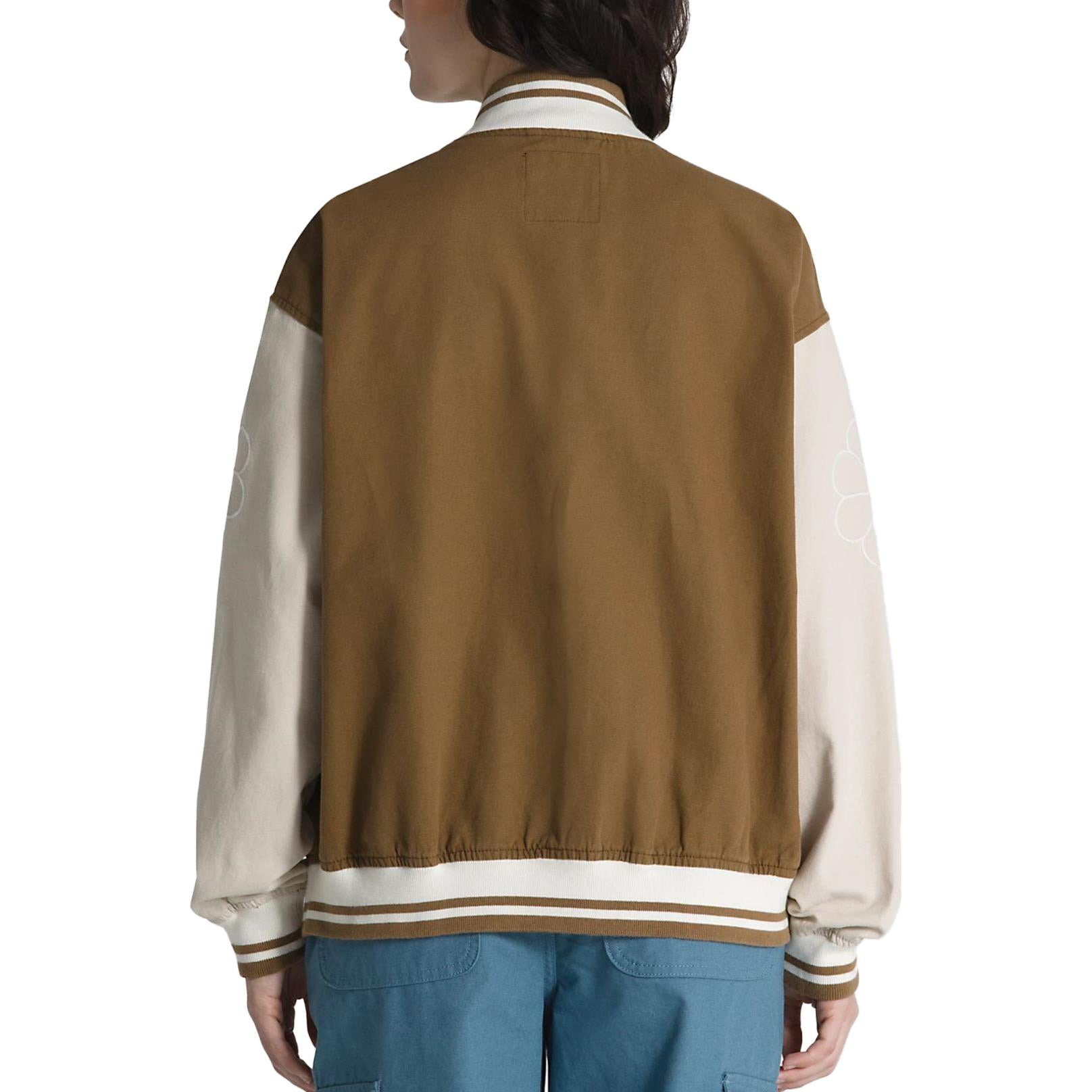 (WMNS) Vans Music Lovers Club Bomber Jacket 'Brown Beige' VN0007580E0 - 4