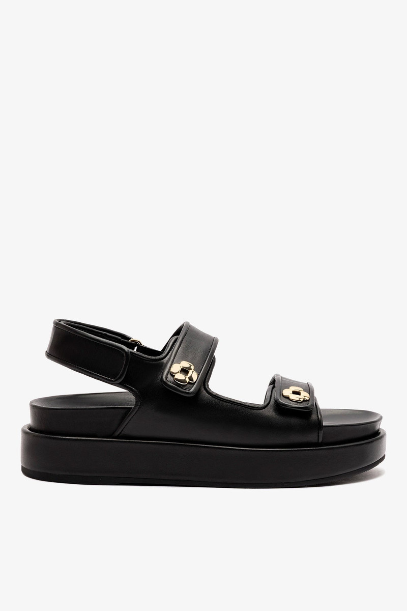 Jetty Sandal In Black Leather 1