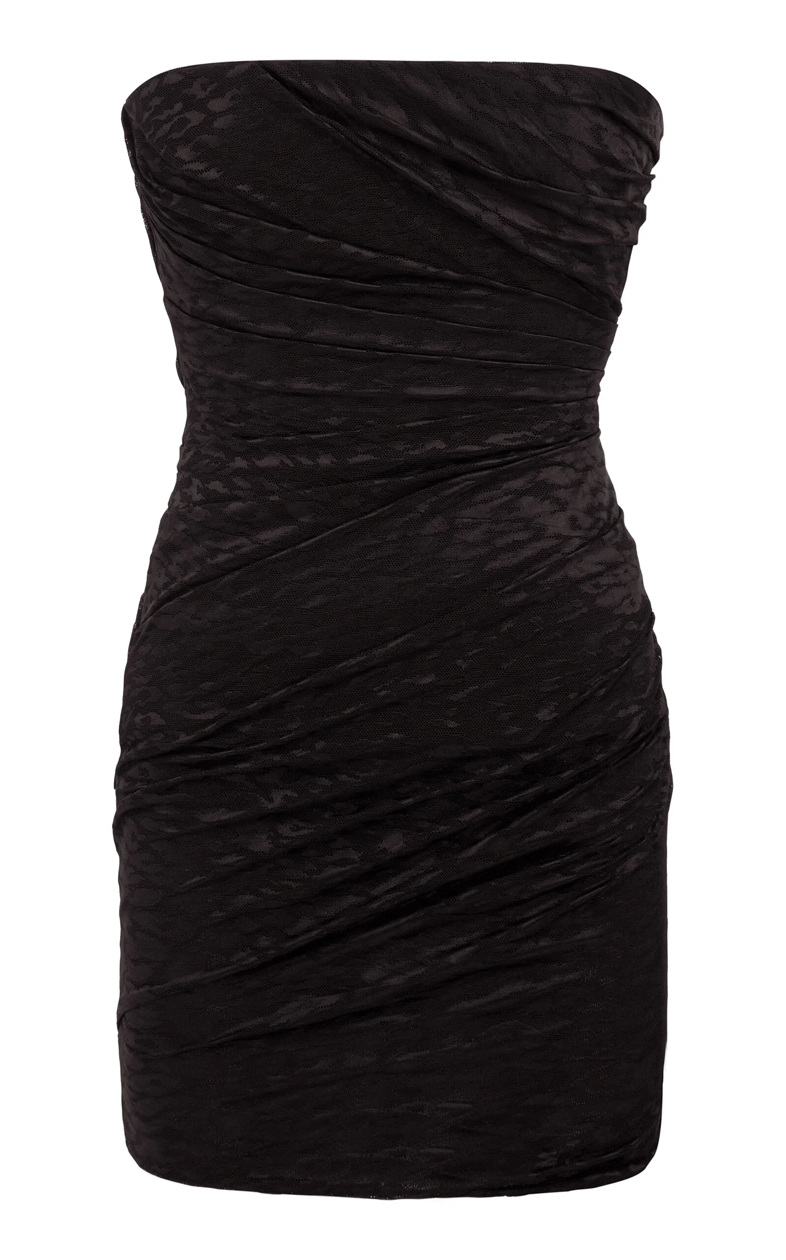 Tucked Leopard Lace Mini Dress black - 1