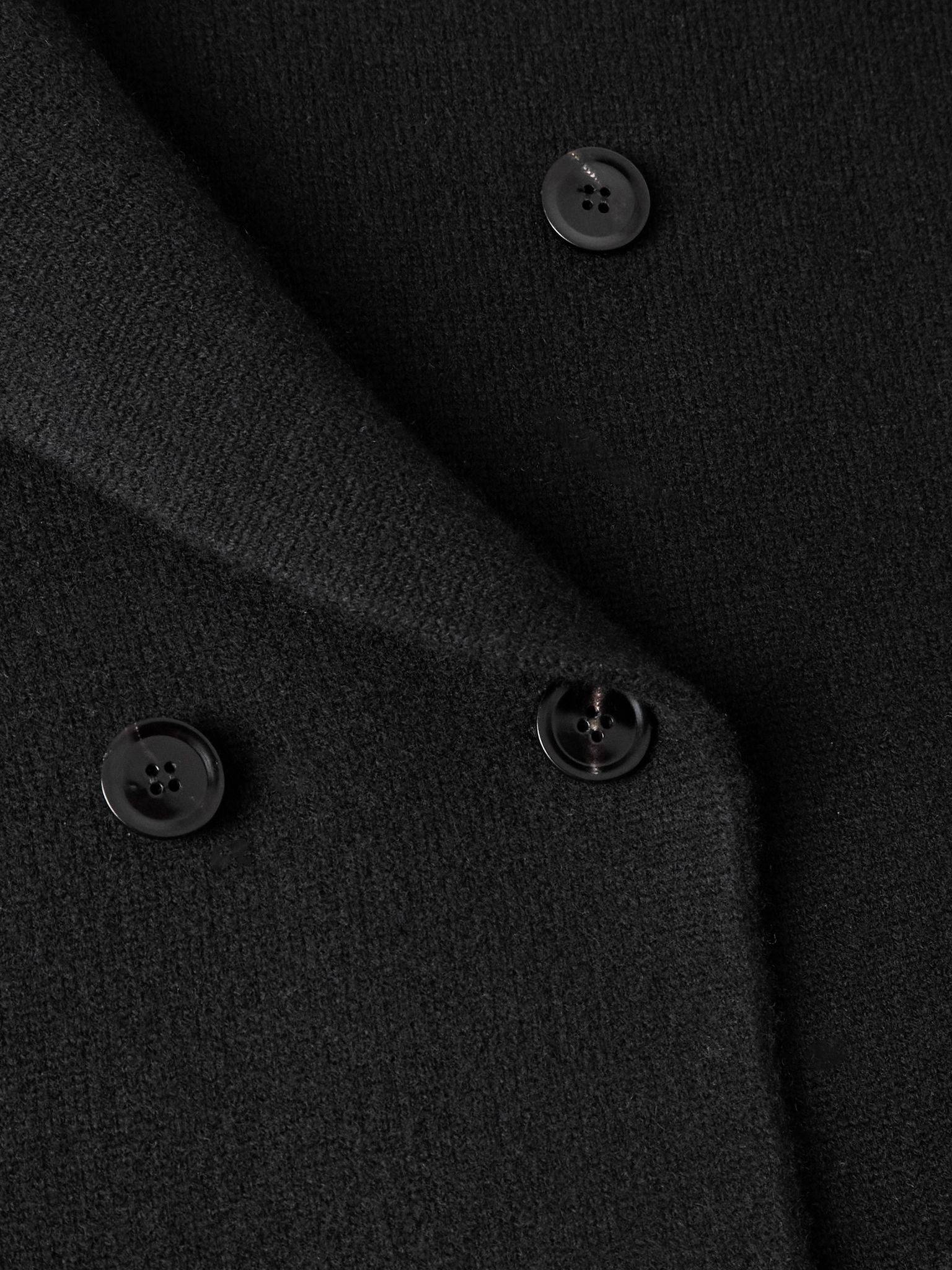 Double-Breasted Cashmere-Blend Suit Jacket Black - 4