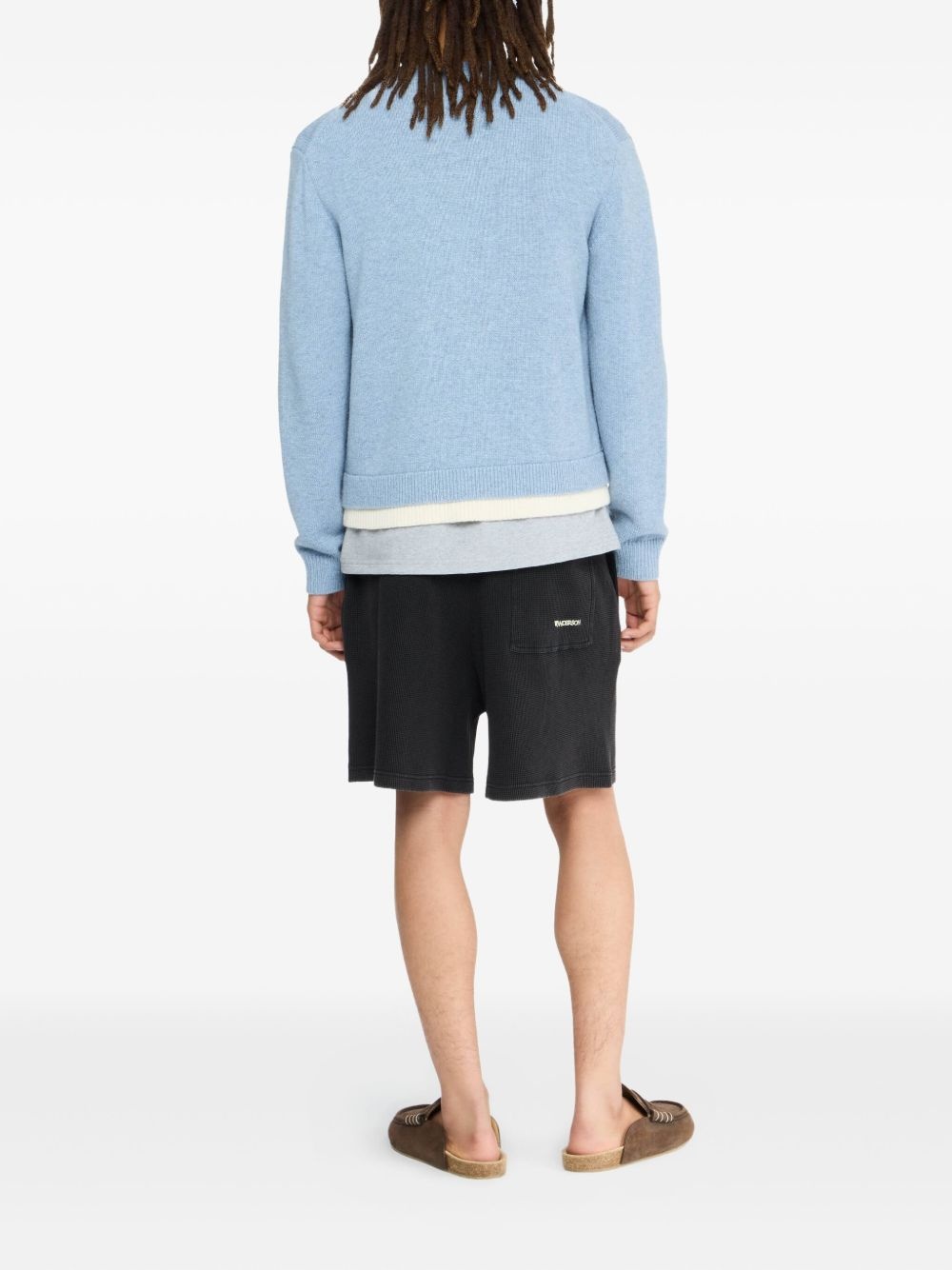 ribbed drawstring shorts - 3