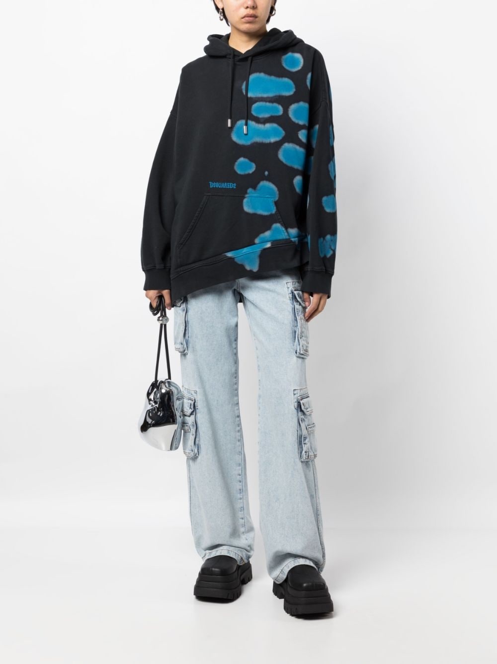 asymmetric slouchy hoodie - 2
