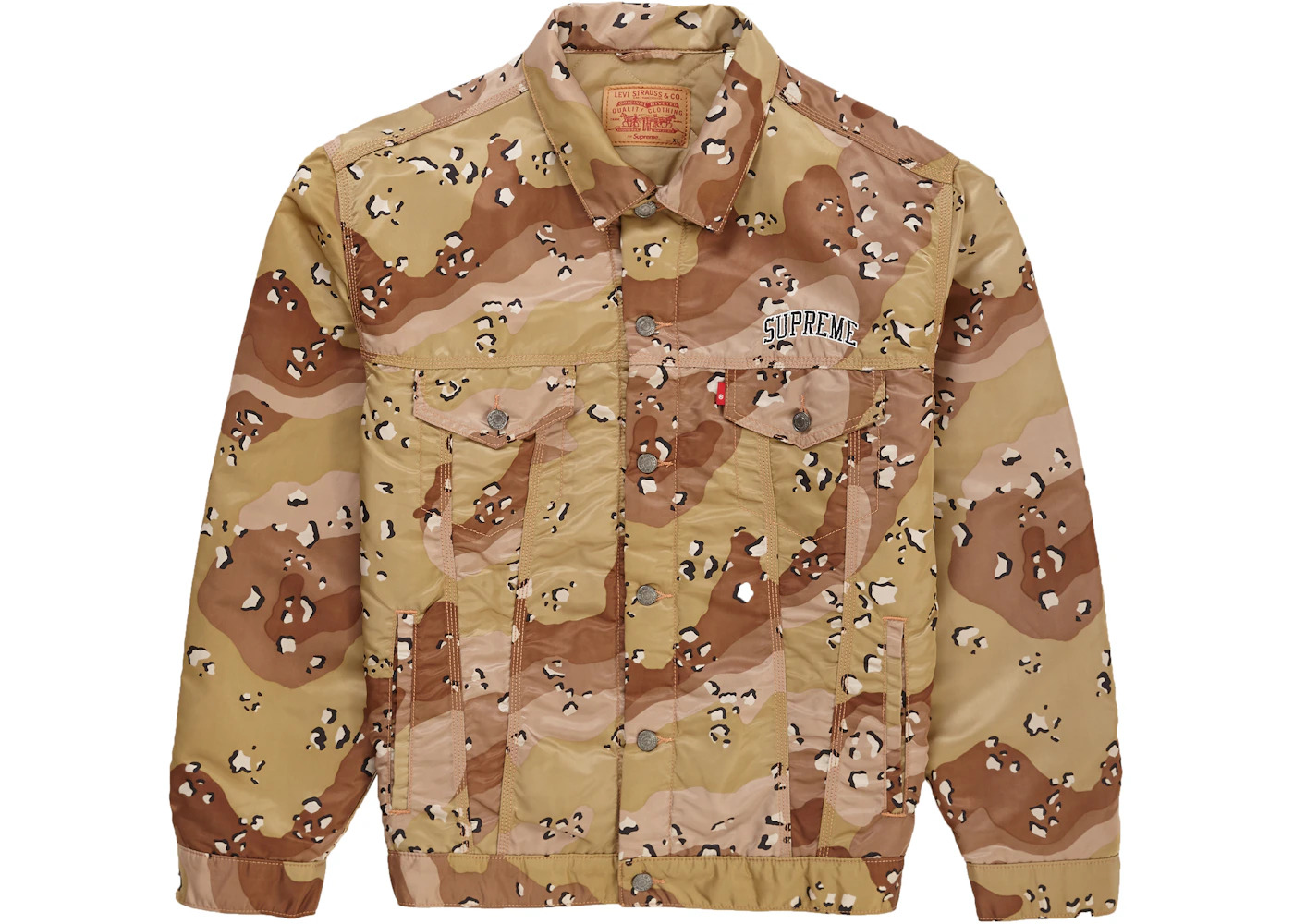 Supreme Levi's Nylon Trucker Jacket Chocolate Chip Camo - 1