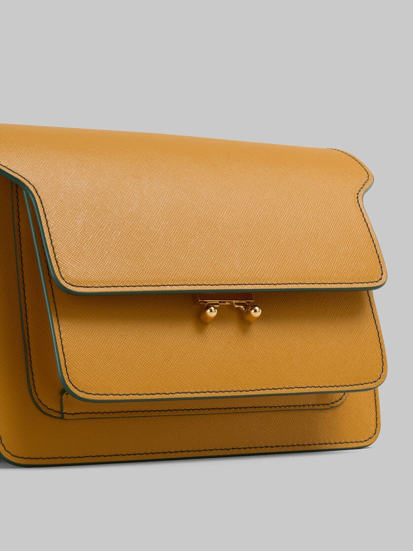 ORANGE SAFFIANO LEATHER MEDIUM TRUNK BAG - 4