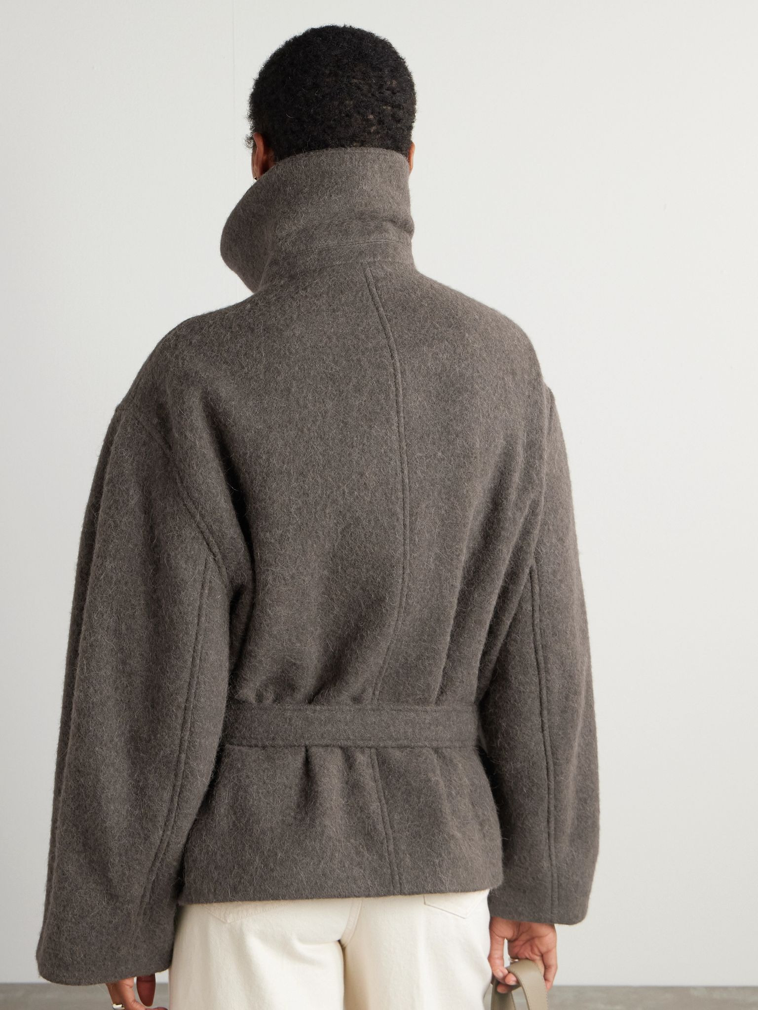 Belted wool and alpaca-blend coat Army green - 4