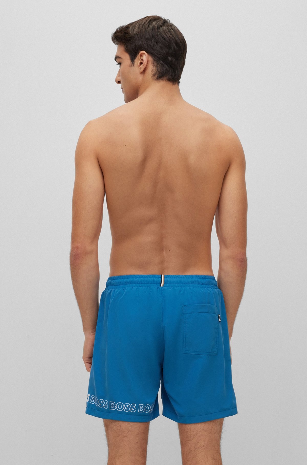 SWIM SHORTS WITH REPEAT LOGOS - 4