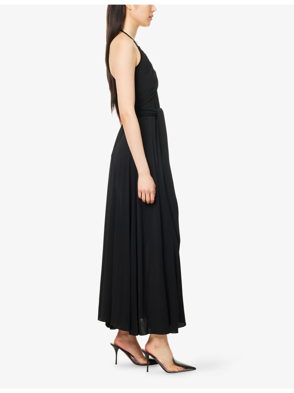 Cross Halterneck Stretch-Woven Maxi Dress - 3