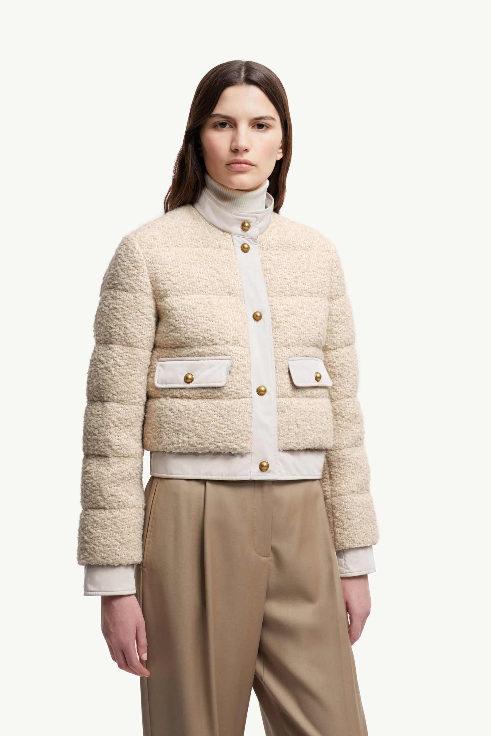 Blandy Wool Blend Bouclé Short Down Jacket - 3