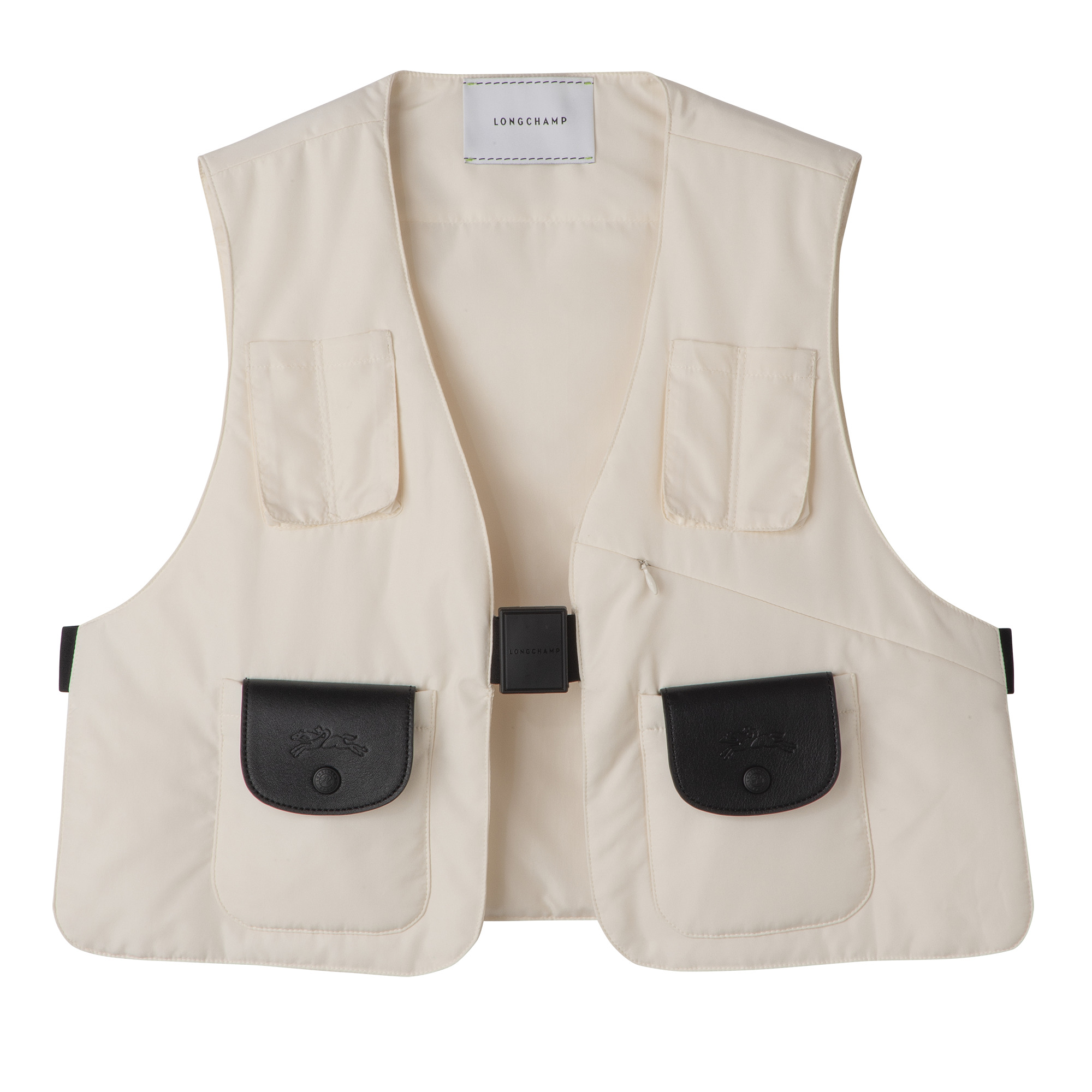 No sleeve top Ecru - Technical canvas - 1