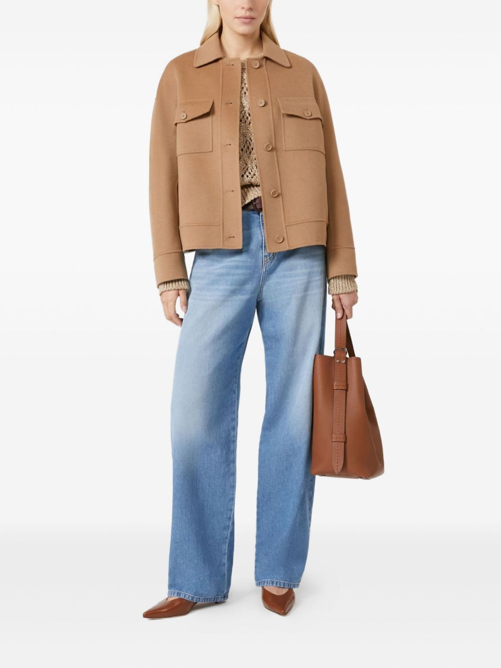 leather-patch jeans - 2