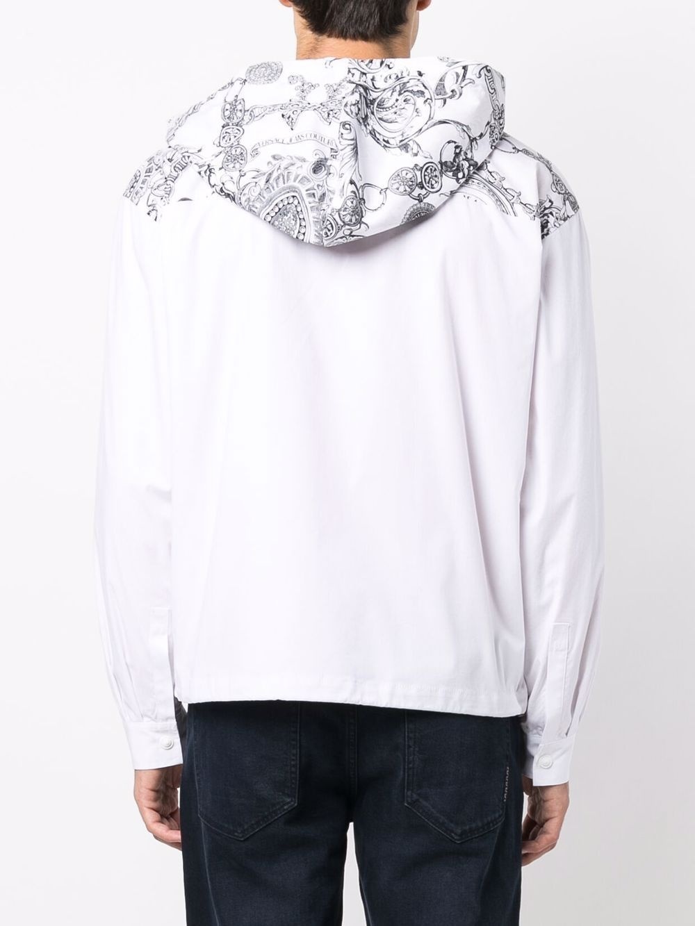 baroque-print hooded jacket - 4