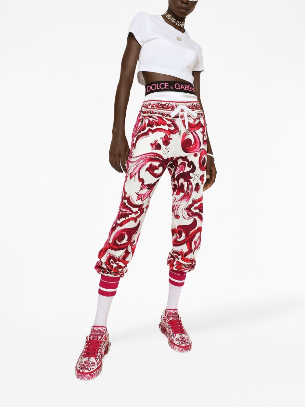 Maiolica-print track pants - 2