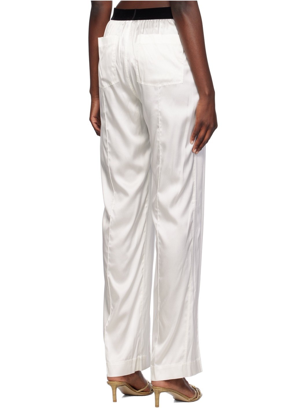 Off-White Stretch Silk Pyjama Pants - 3