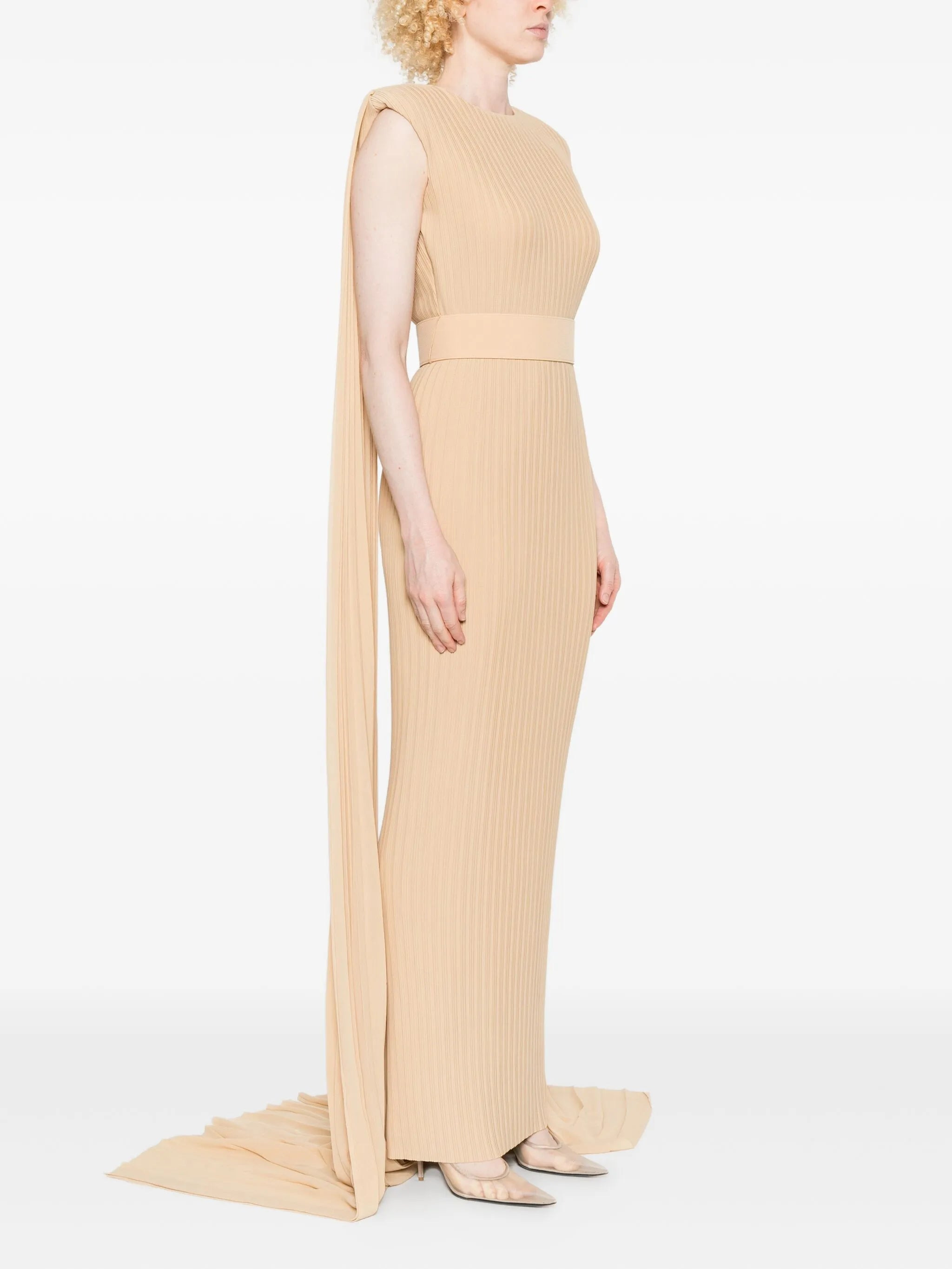Solace London Pleated Cape Maxi Dress - 5