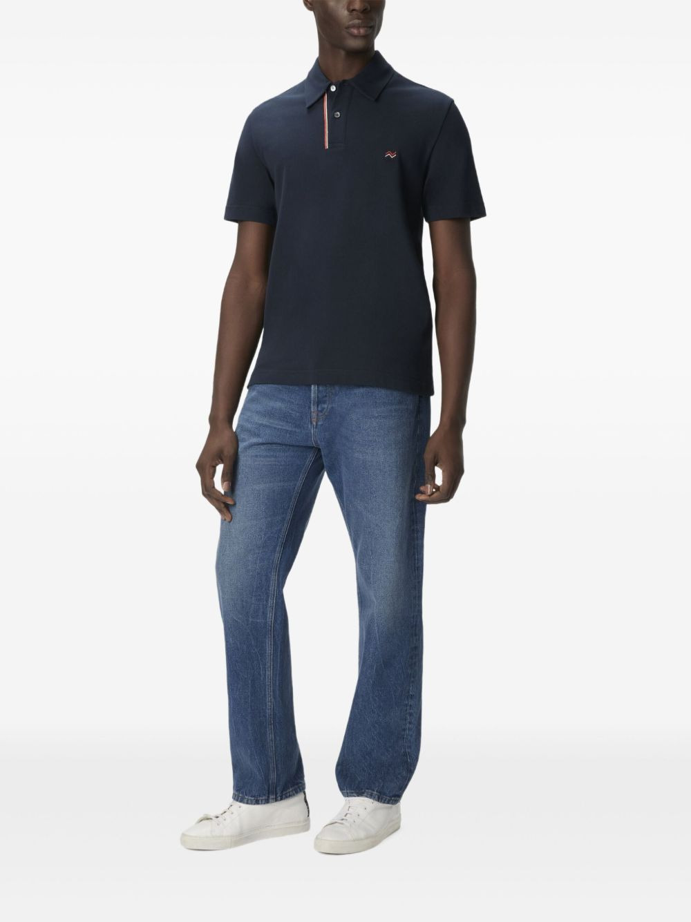 striped-collar polo shirt - 2