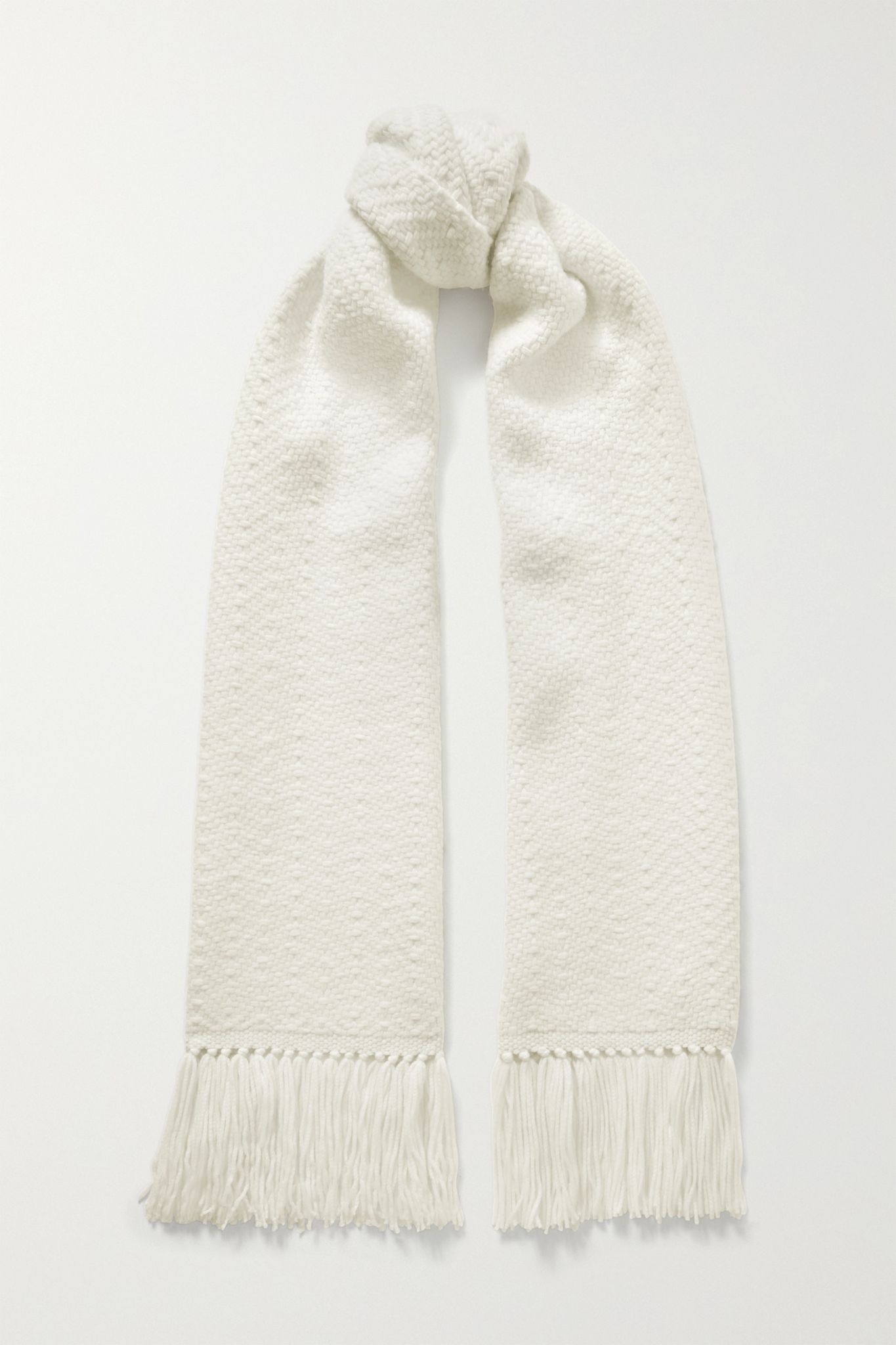 Fringed cashmere scarf - 1