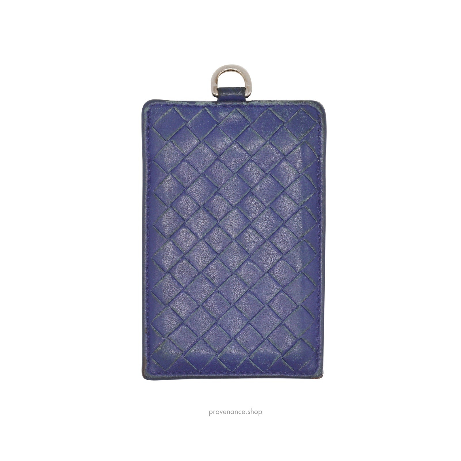 Bottega Veneta ID Card Holder Wallet - Blue Intrecciato Leather - 1