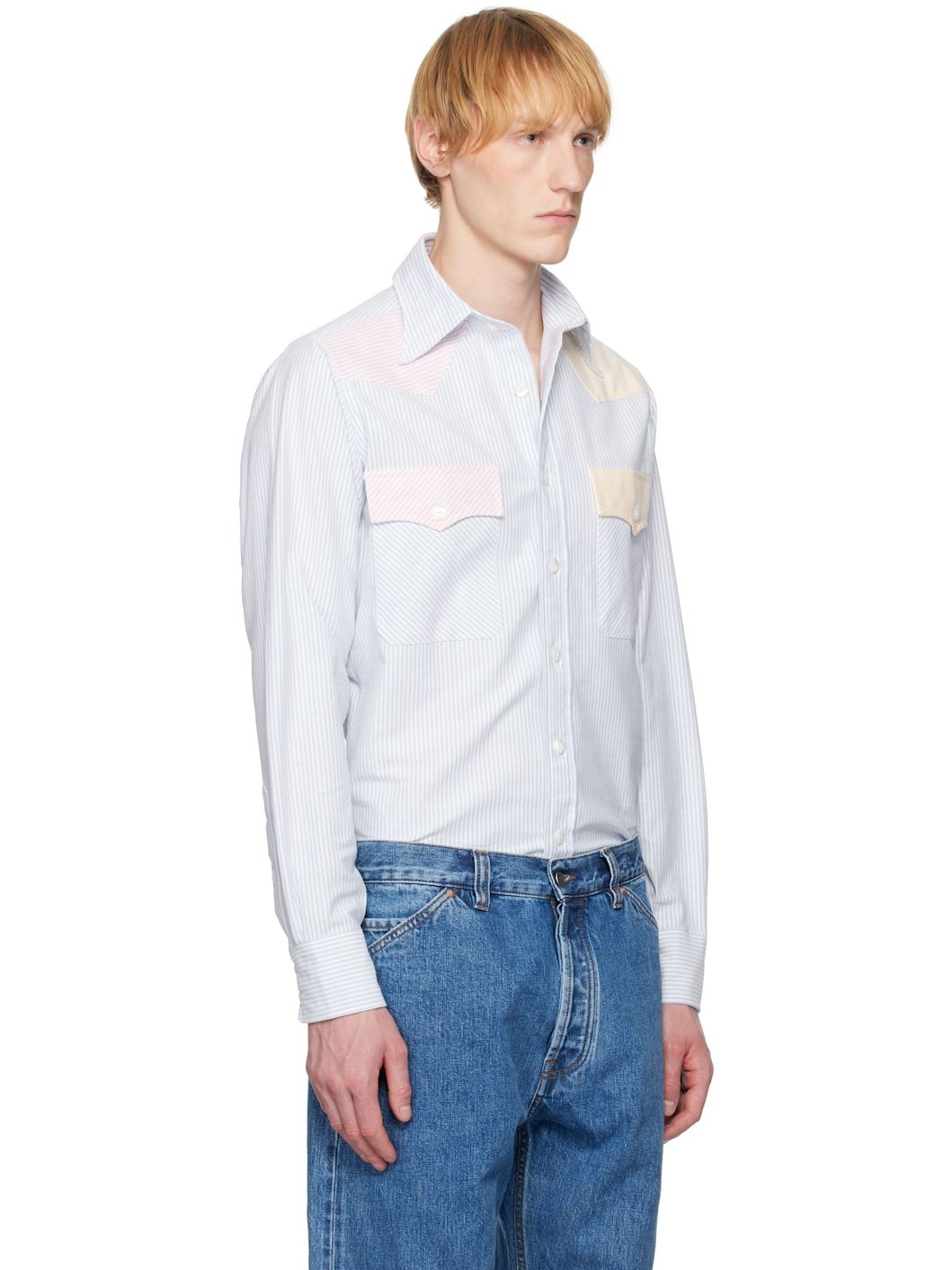 Blue Multi Stripe Western Fun Shirt - 2