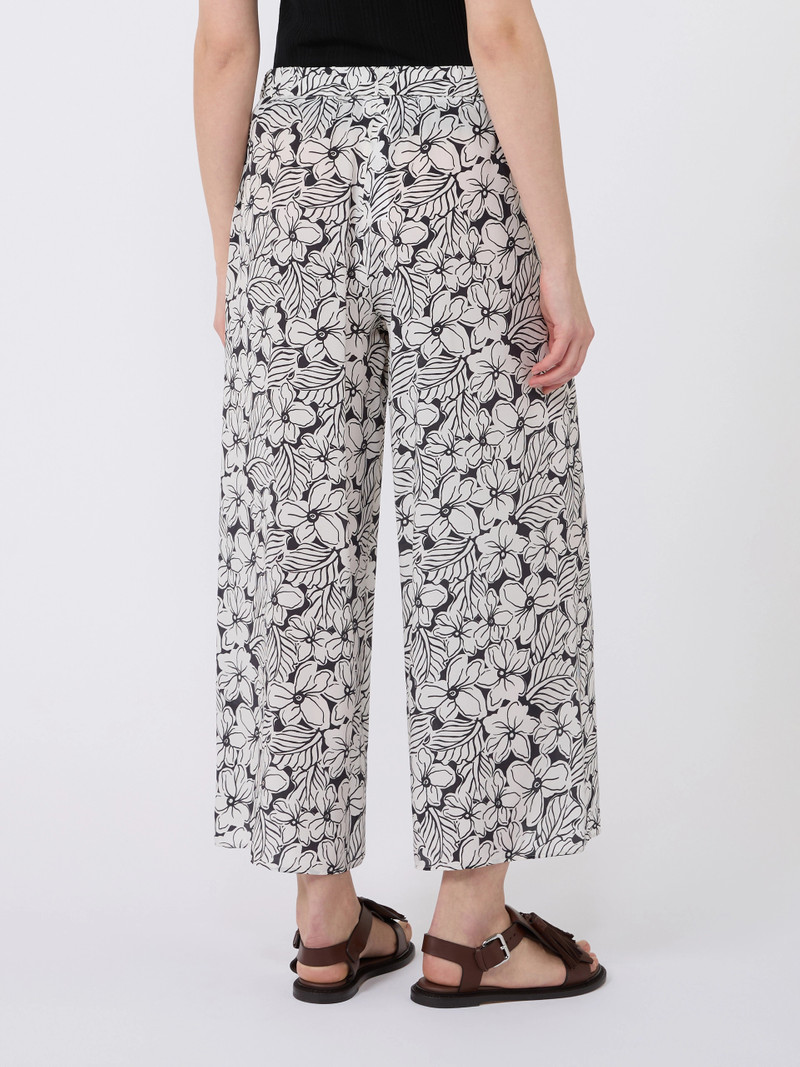 NIRVANA Printed crêpe de Chine trousers - BLACK 4