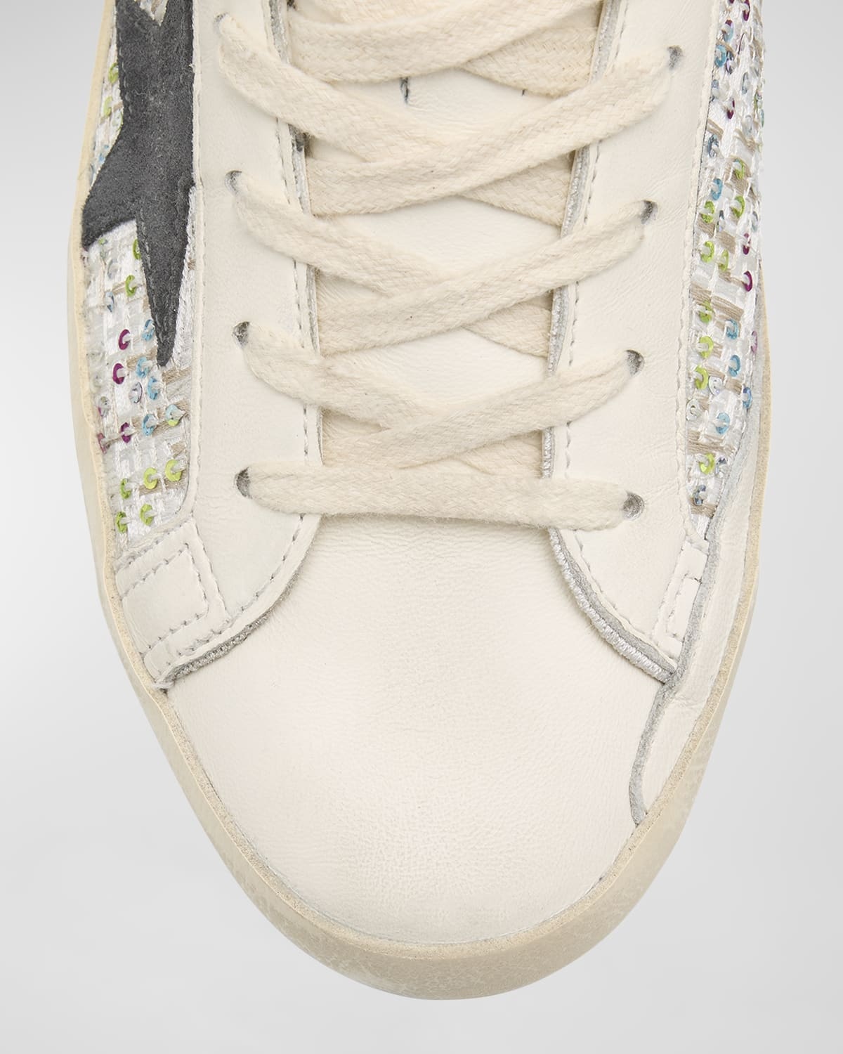 Superstar Sequin Leather Low-Top Sneakers - 6