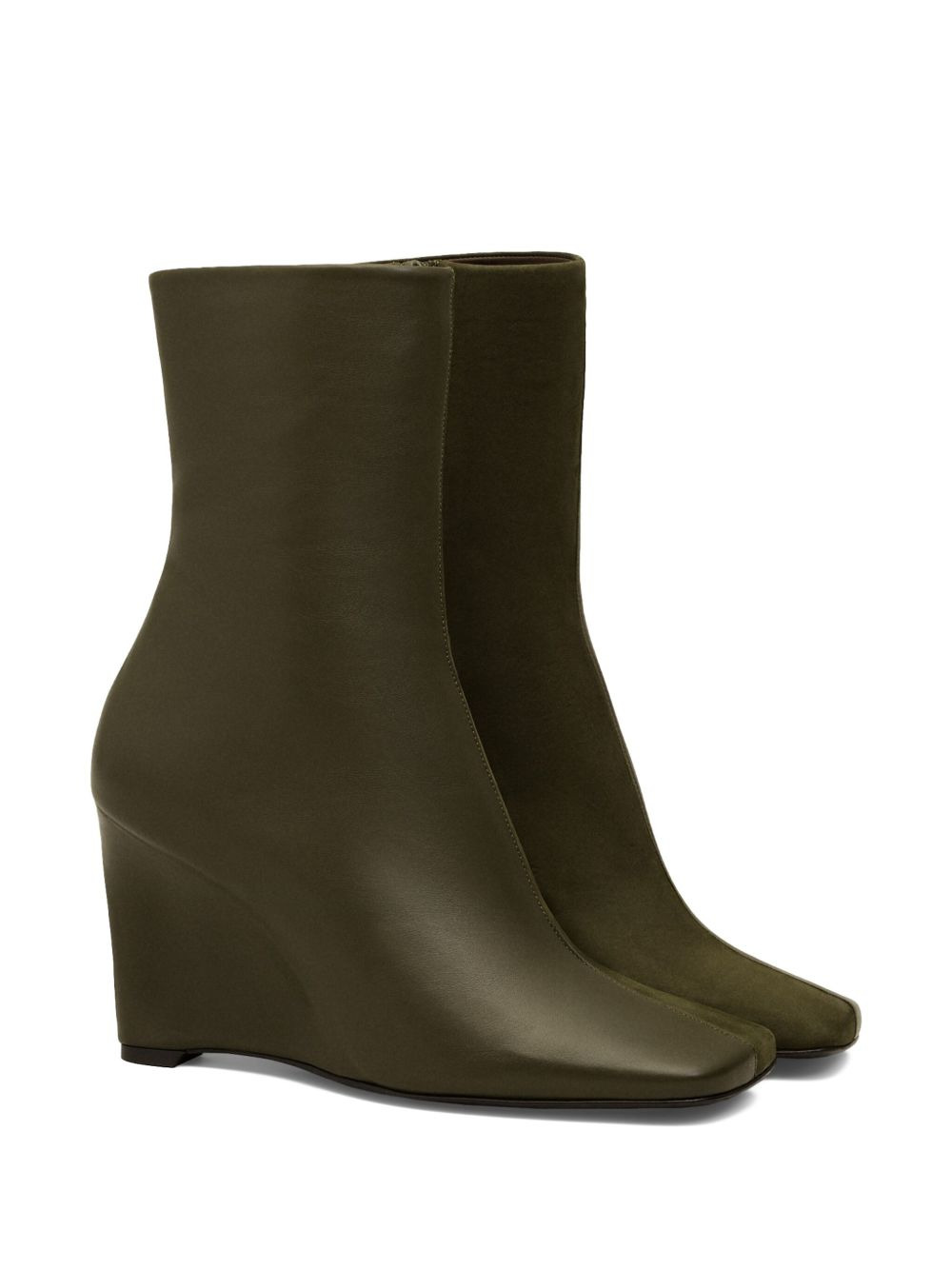 90mm wedge leather boots - 2