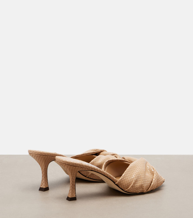 JIMMY CHOO Skye Twist snake-effect leather mules outlook