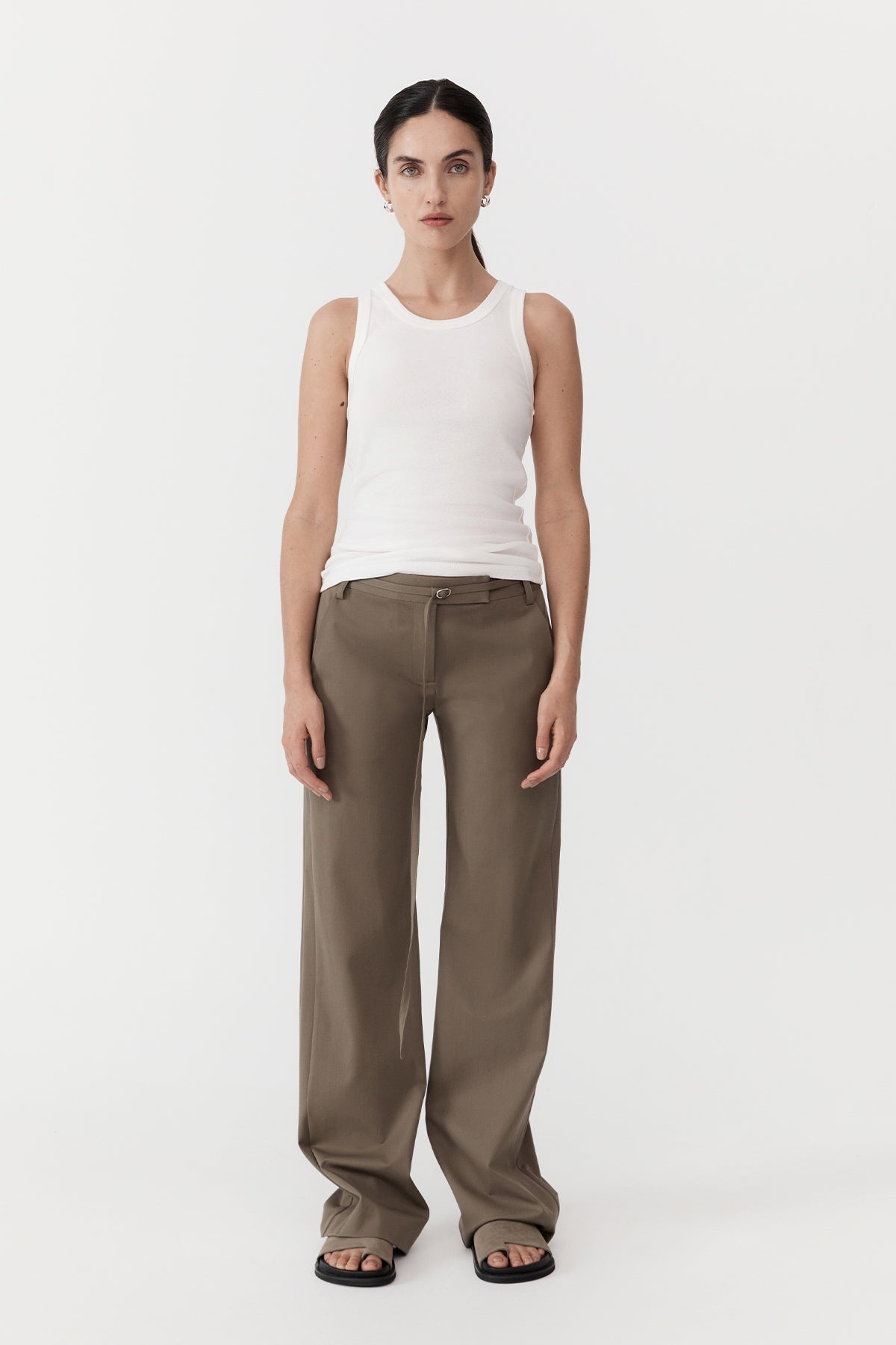 90s Panelled Pants - Kelp - 2