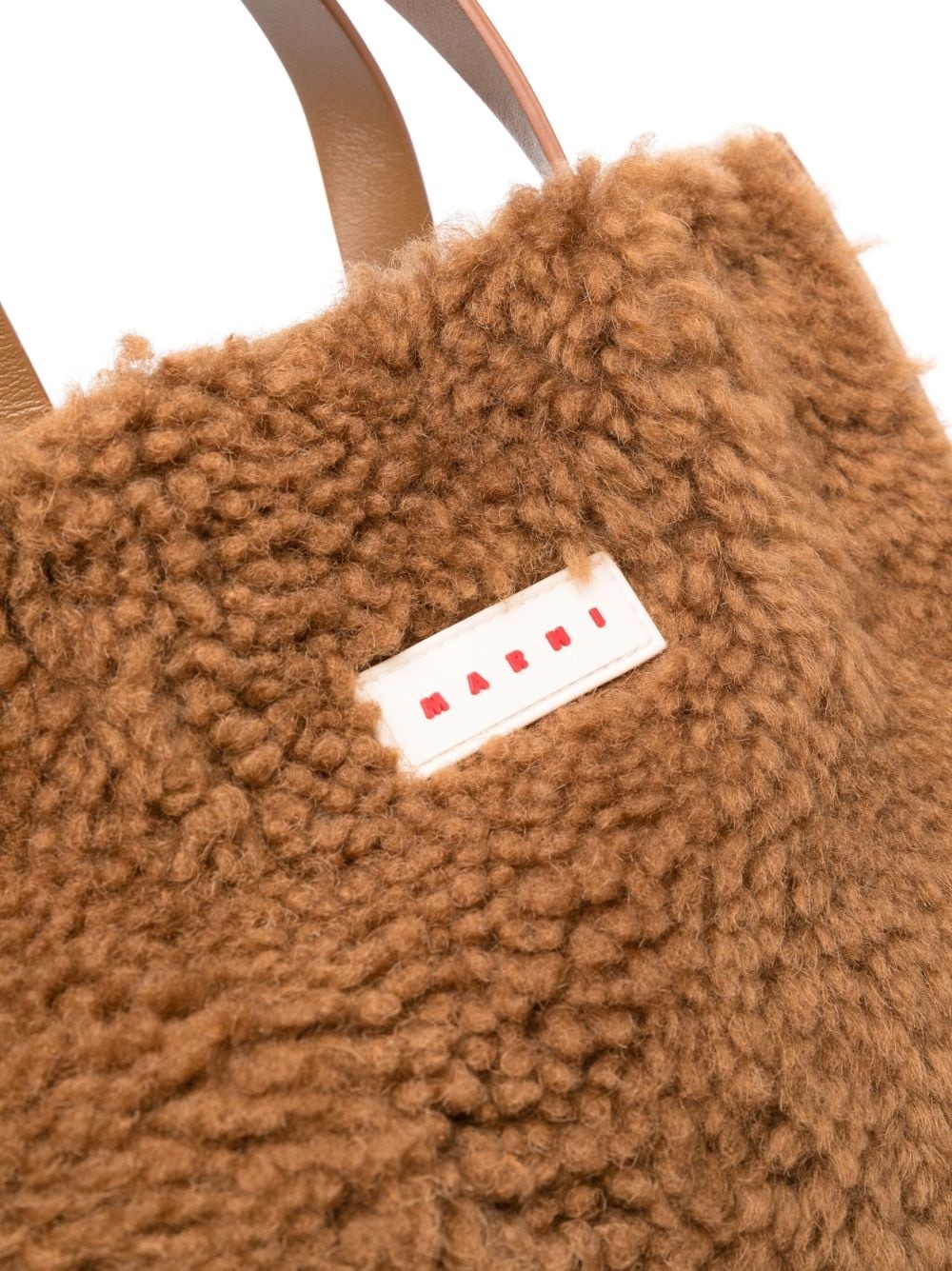logo-patch shearling tote bag - 4