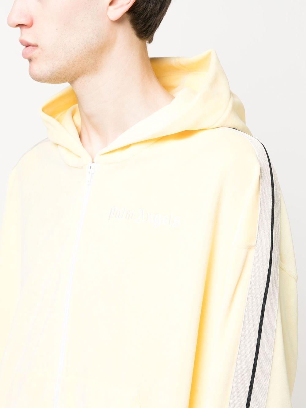 stripe-detail zip-up hoodie - 5