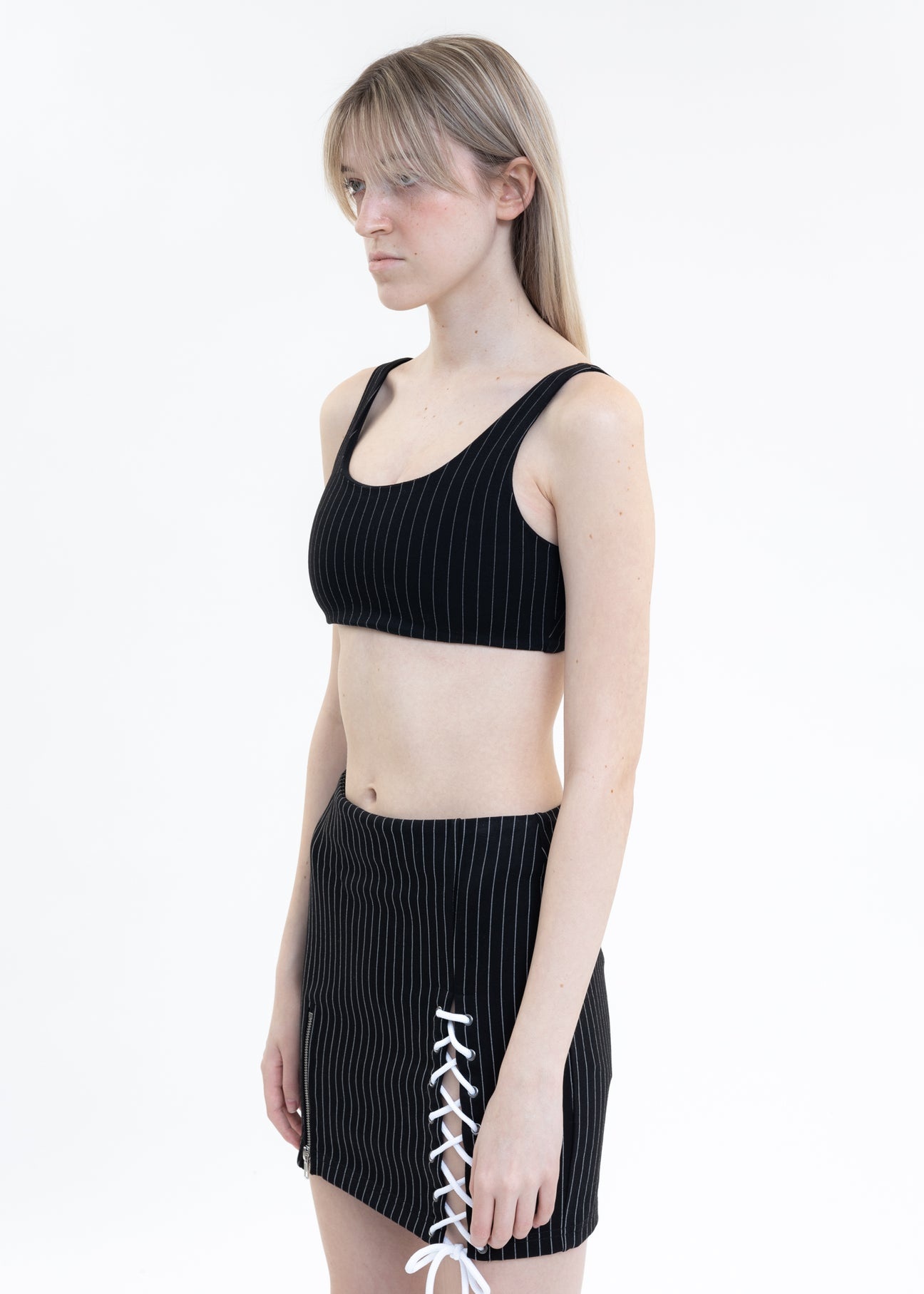 Black Pinstripe Sport Top - 3