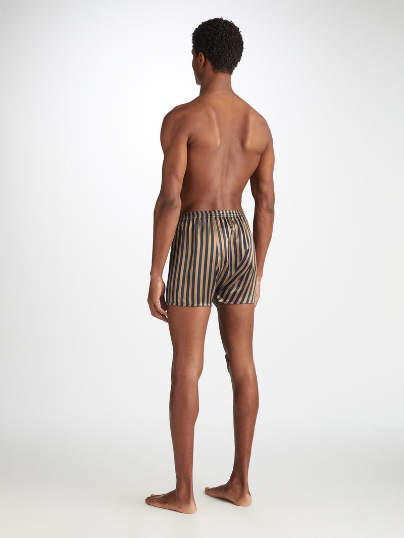 Men's Classic Fit Boxers Brindisi 107 Silk Satin Navy 4