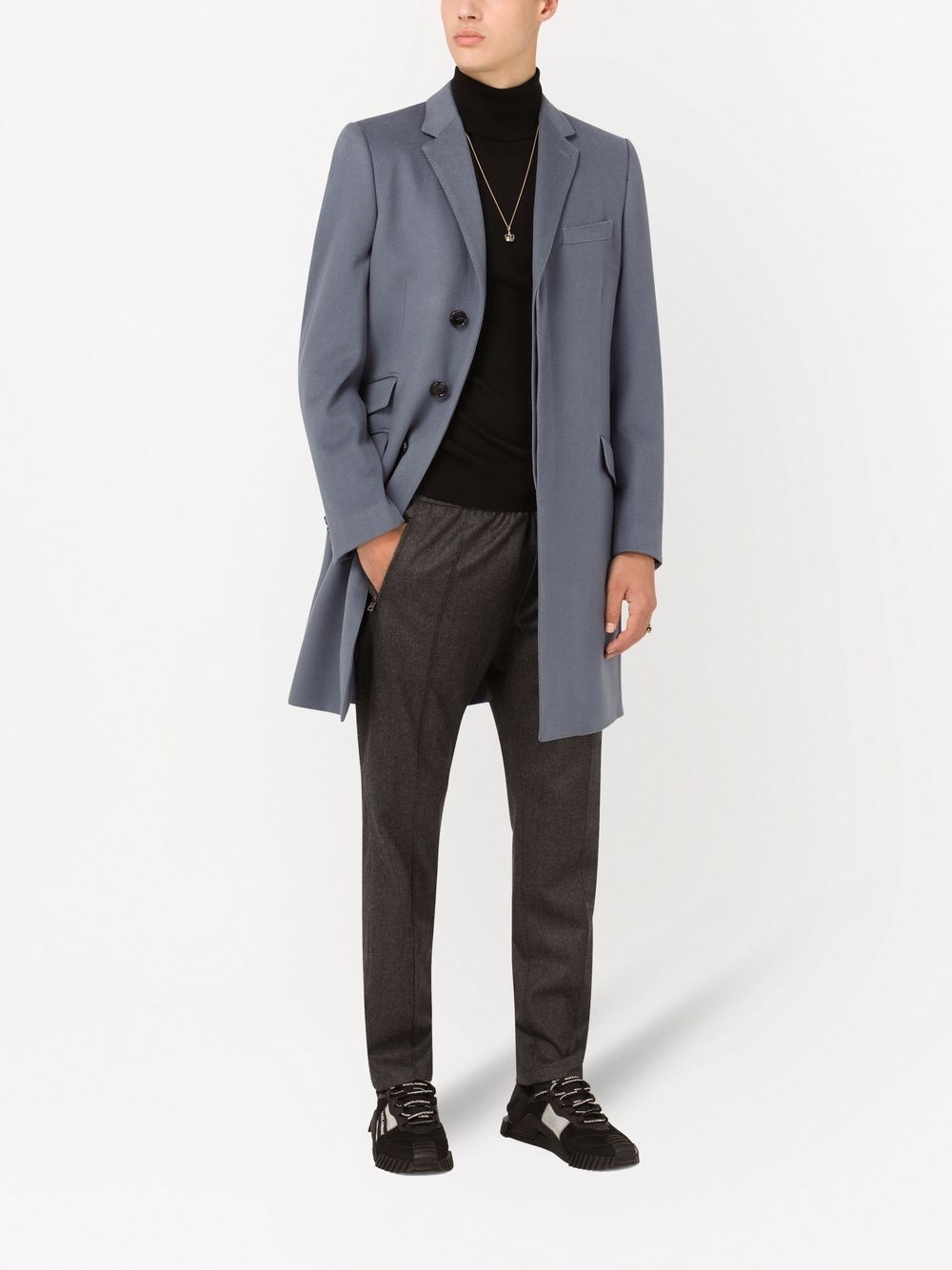 cashmere single-breasted coat - 2