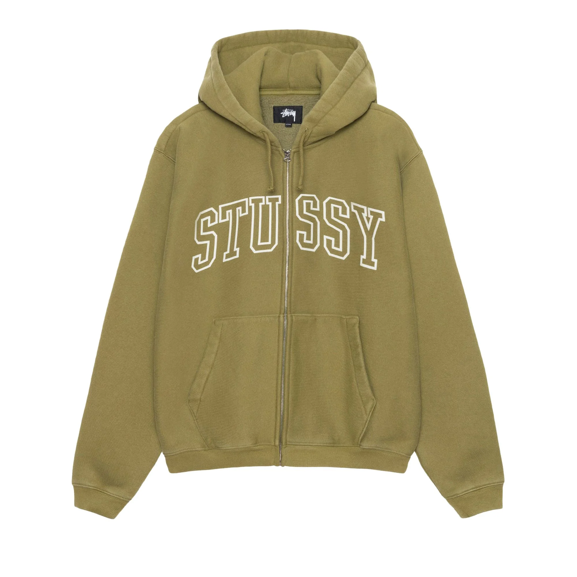 Stussy Outline Zip Hoodie 'Olive' - 1