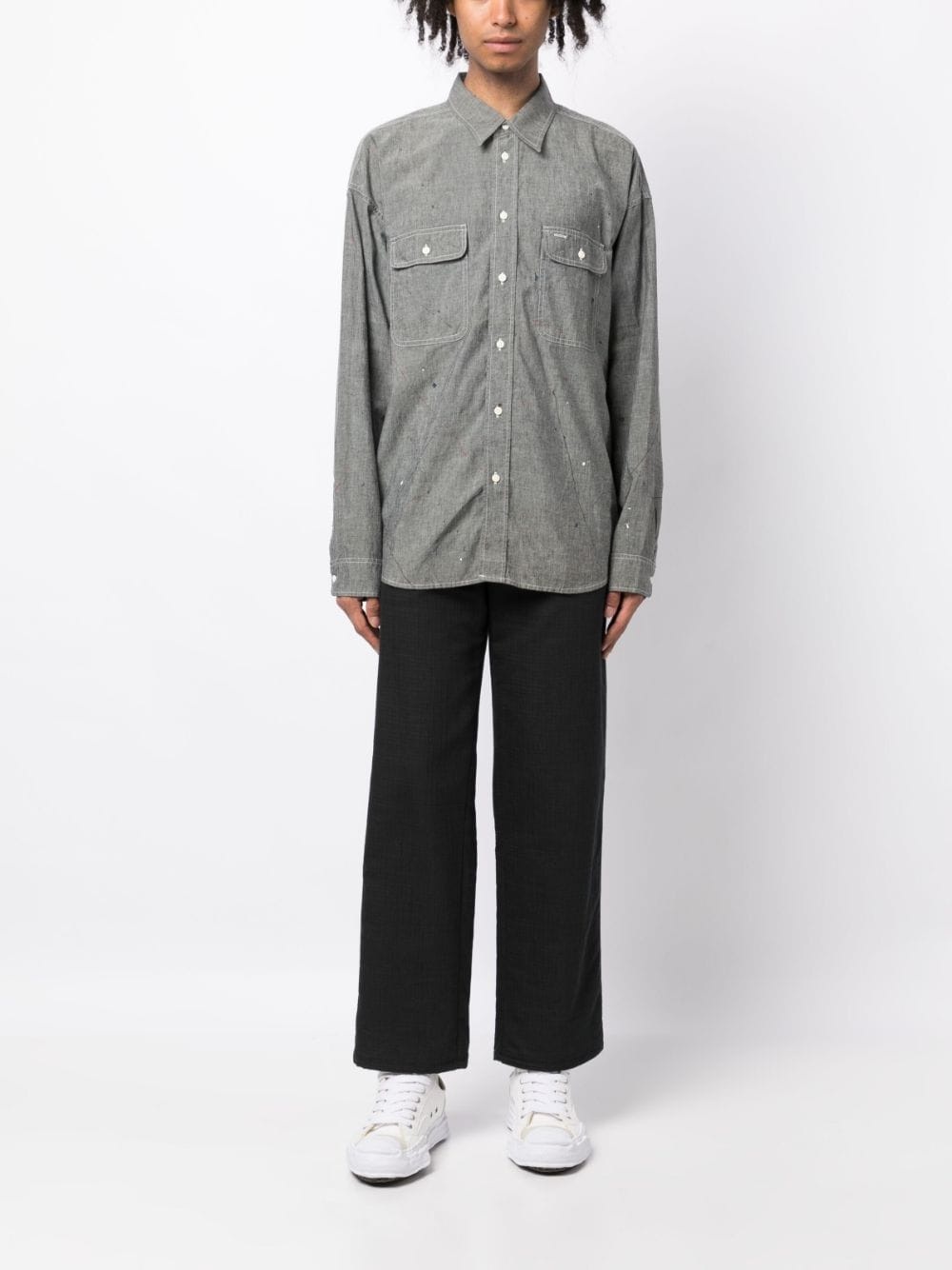 LOGO-PRINT PAINT-SPLATTER SHIRT - 4