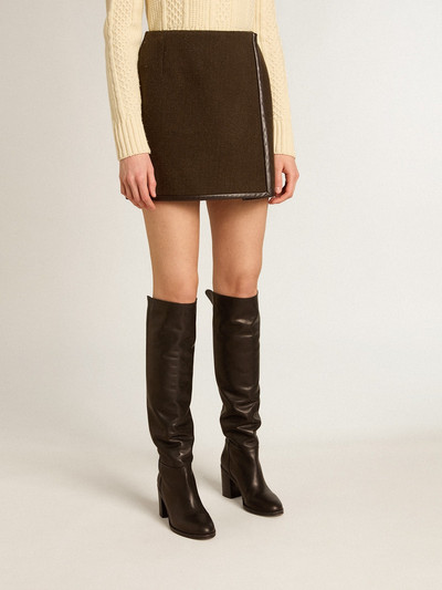 Golden Goose Bark-colored wool miniskirt outlook