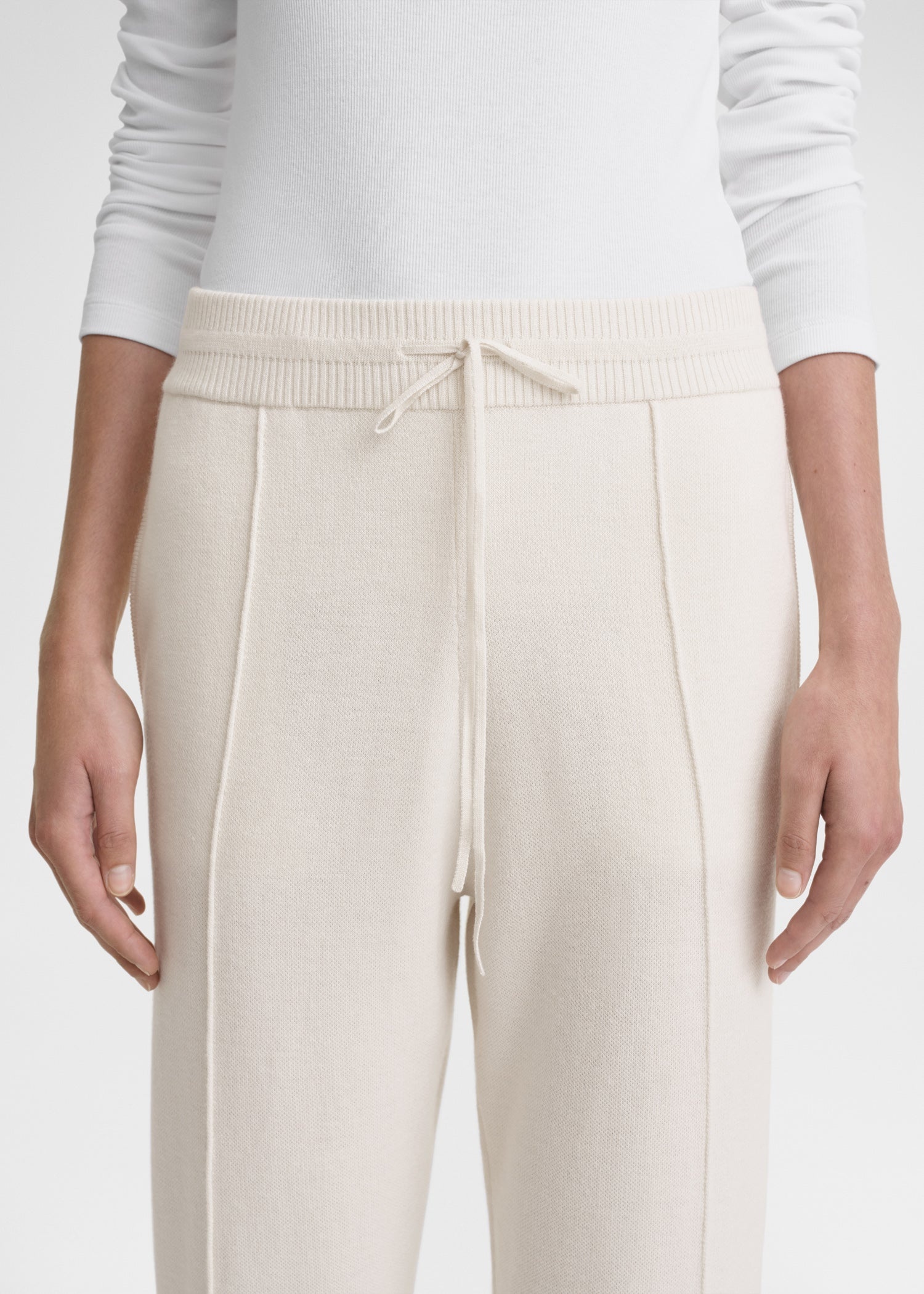 Cotton cashmere sweatpants macadamia - 5