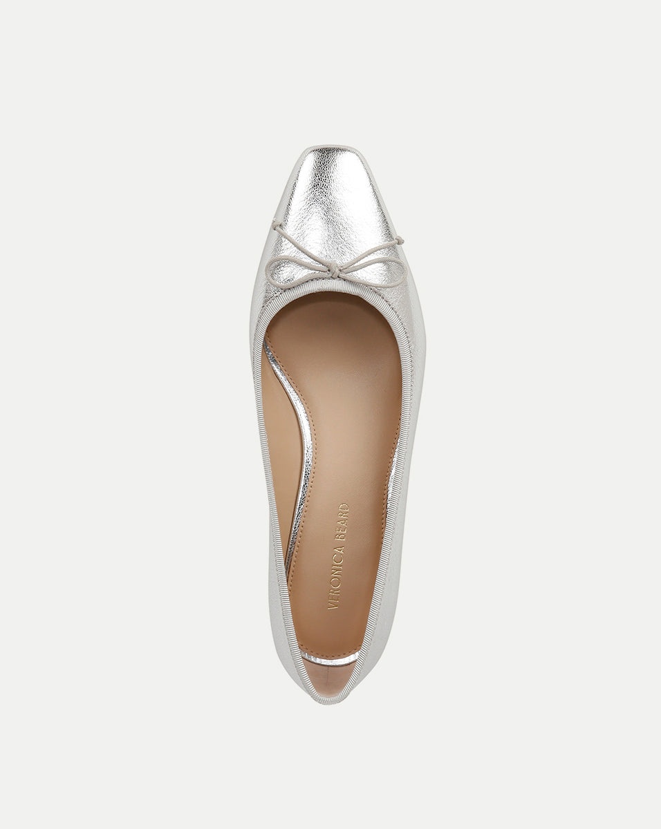 CECILE METALLIC LEATHER BALLET PUMP - 3