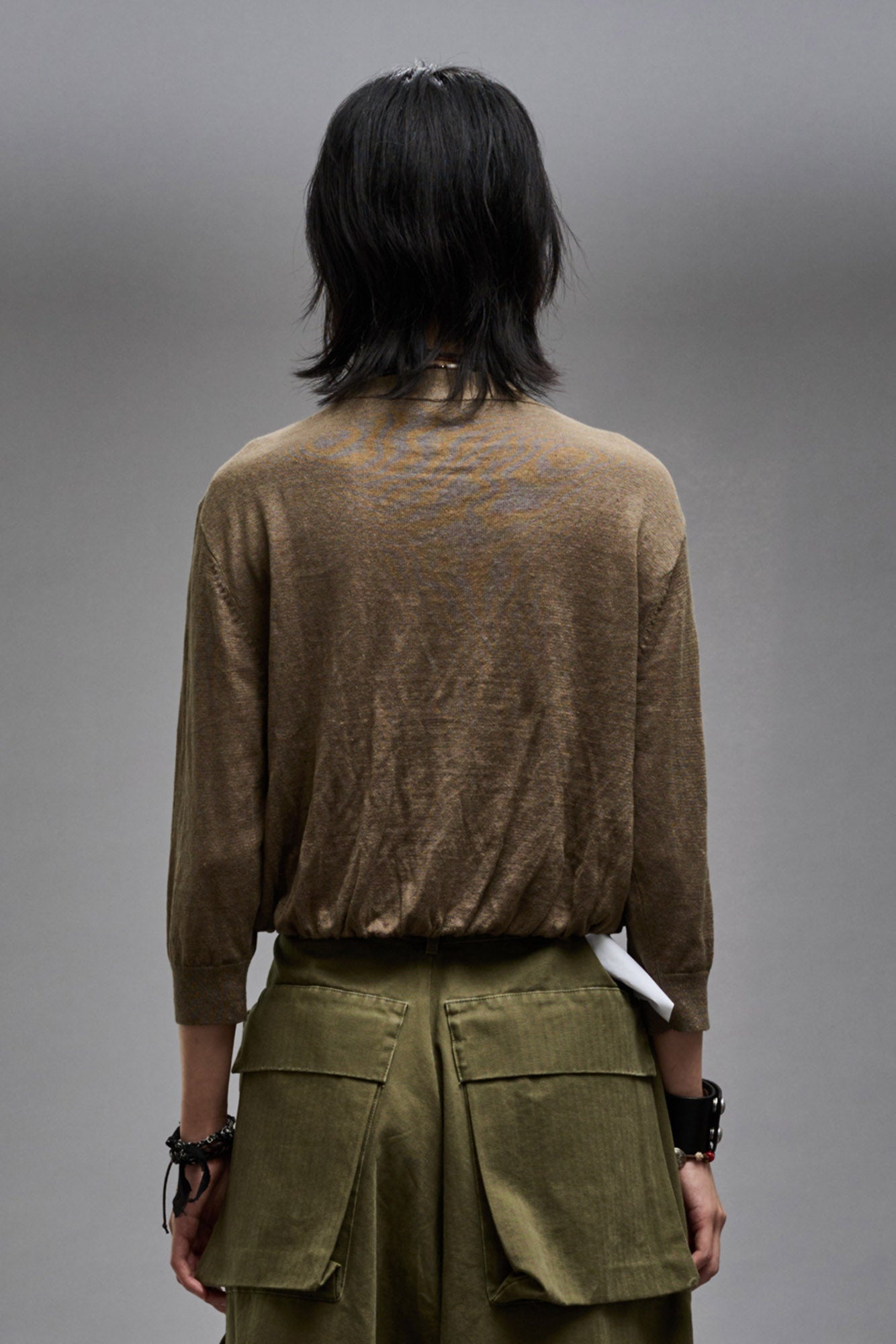 BALLOON CARDIGAN - OLIVE - 2
