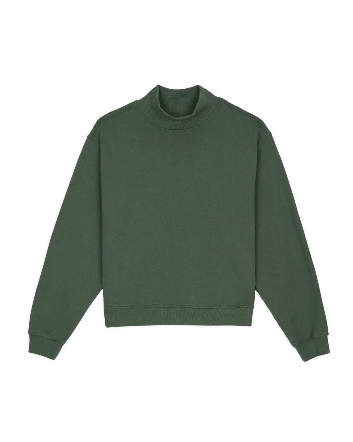 Turtle Neck Sweatshirt - Green - 1