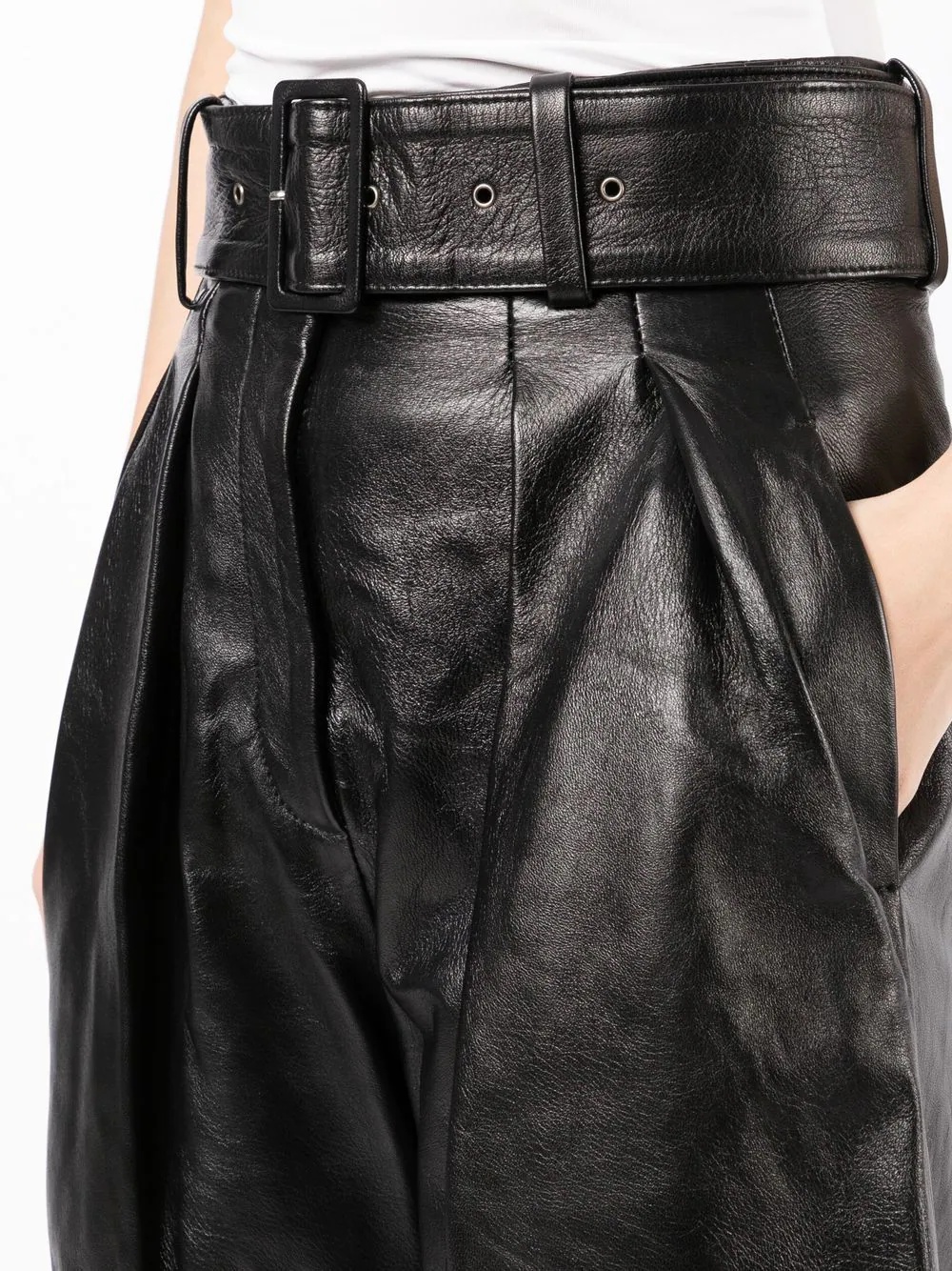 belted wide-leg shorts - 5