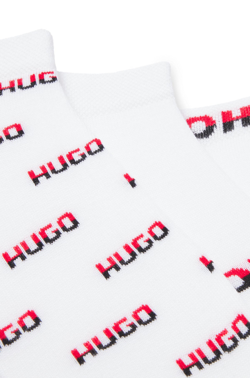 HUGO THREE-PACK OF ANKLE-LENGTH SOCKS WITH TWO-TONE LOGOS outlook