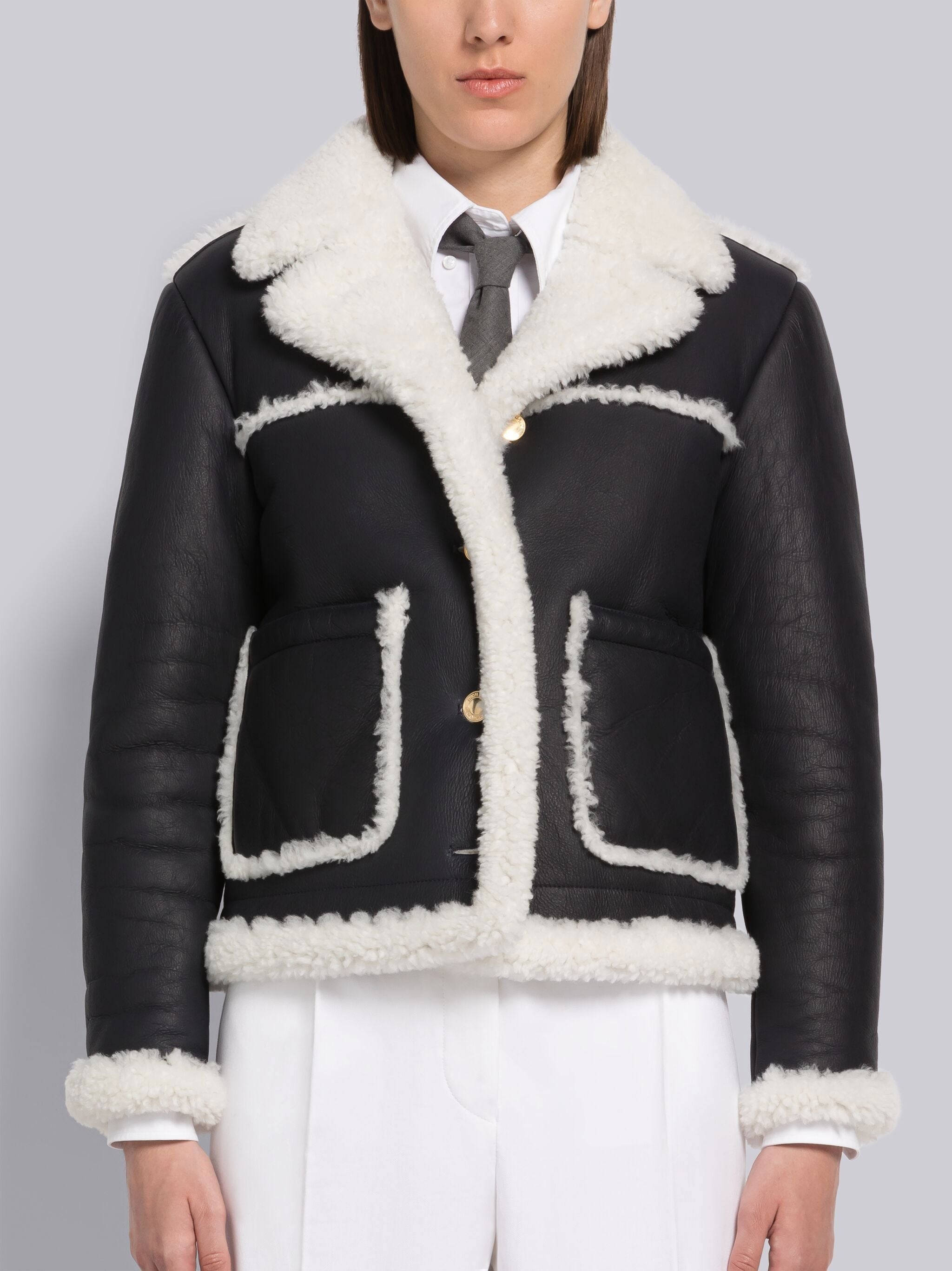 Shearling Patch Pocket Jacket - 1