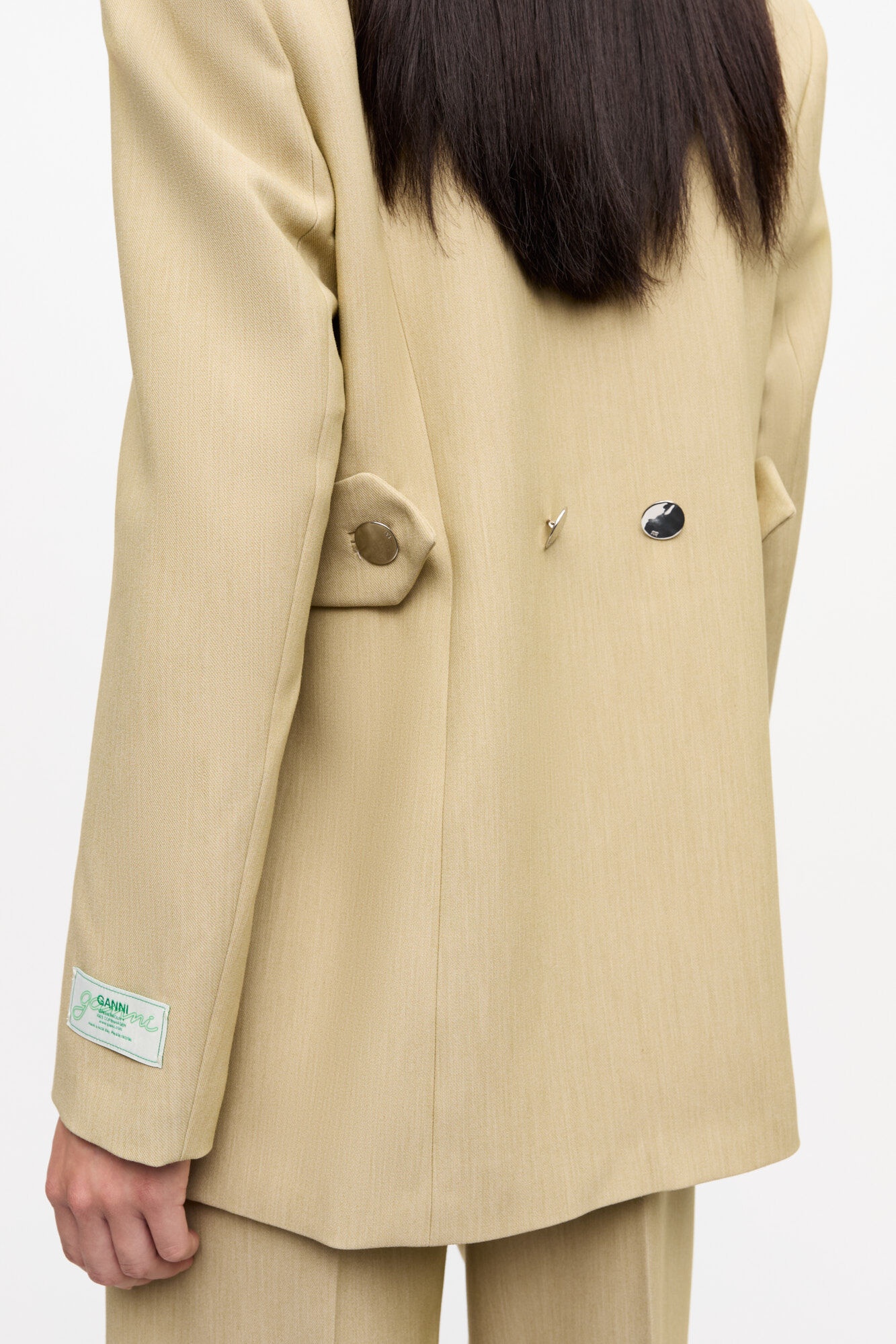 BEIGE TWILL SUITING BLAZER - 5